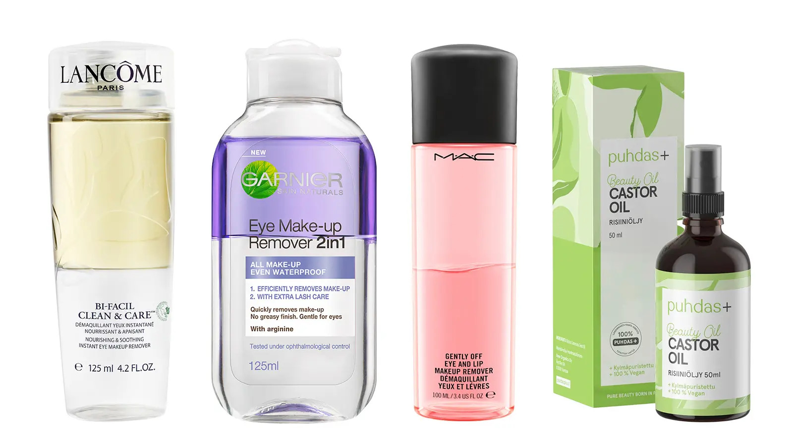 Kosteuttavia silmämeikinpoistoaineita