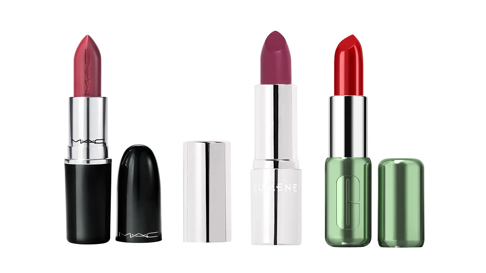 Erilaisia viileän sävyisiä huulipunia