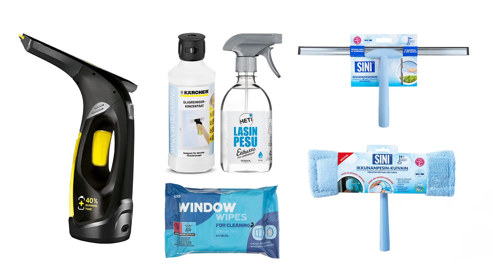 Ikkunanpesuvälineitä