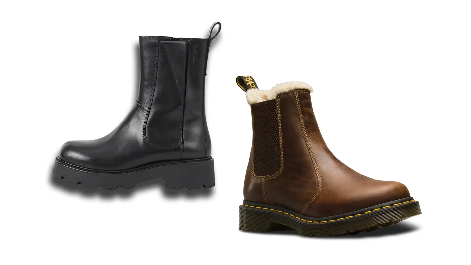 Musta sekä ruskea nahkainen talvikenkä