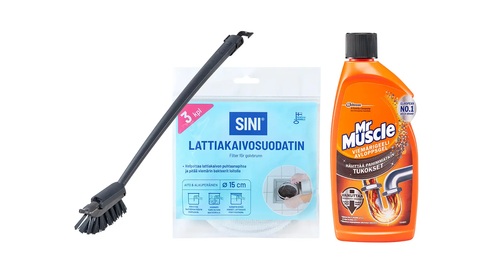 Lattiakaivoharja, lattiakaivosuodatin ja viemärinavaaja