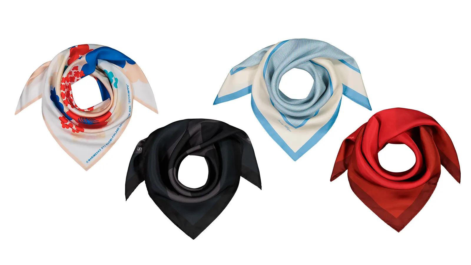 Erilaisia silkkihuiveja