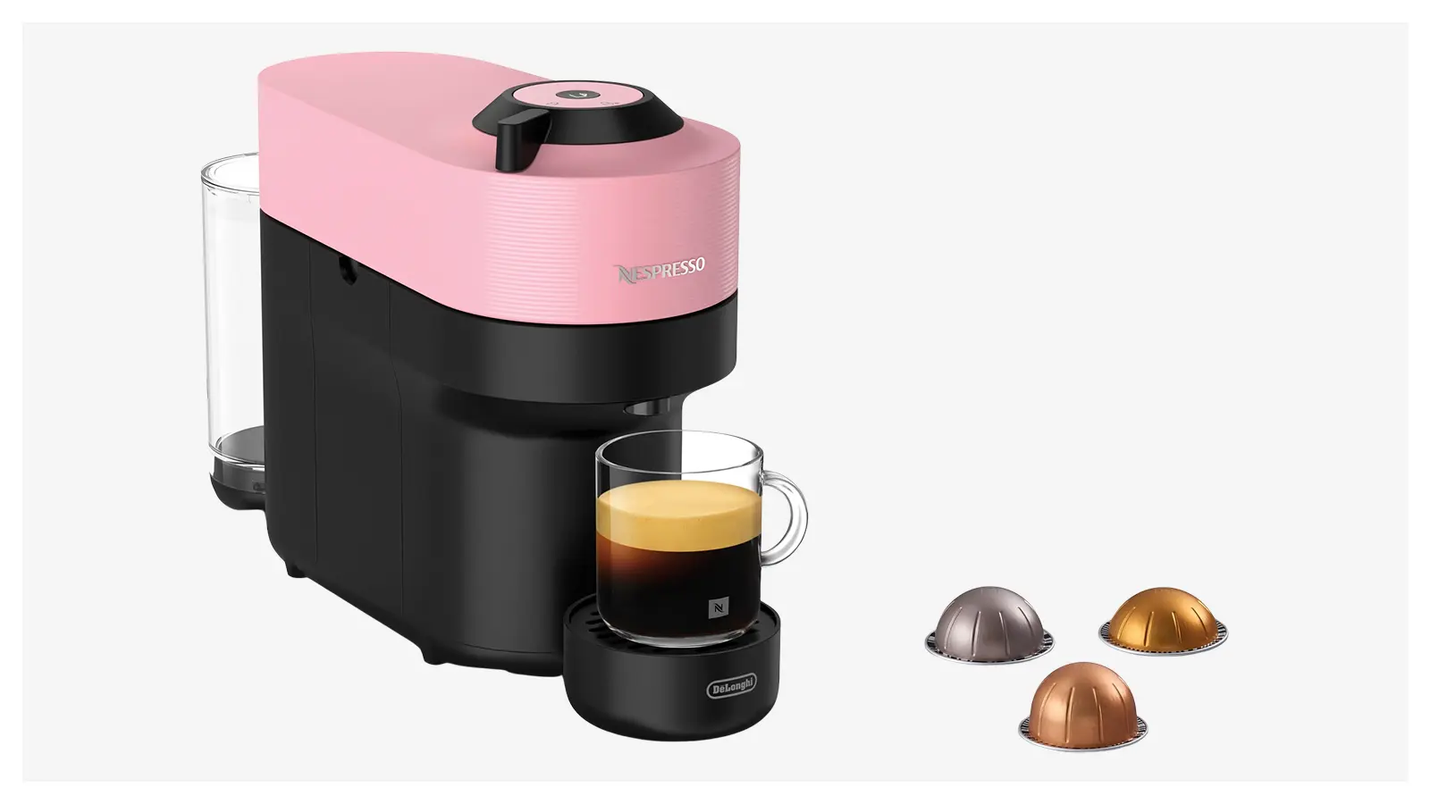 Pinkki-musta Nespresso Vertuo POP -kapselikeitin
