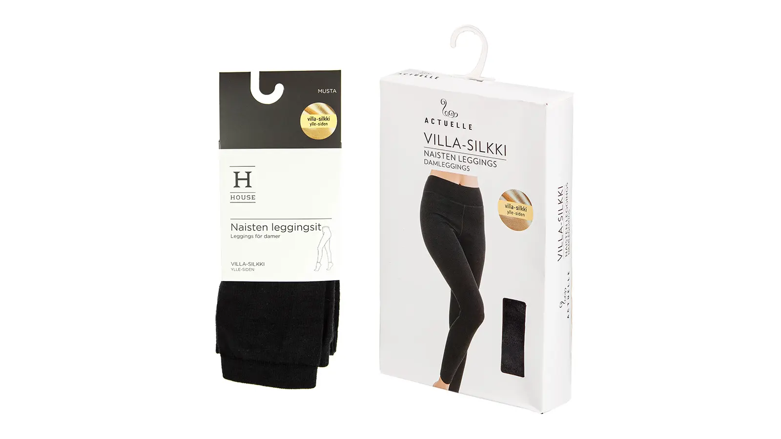 Kaksi paria villa-silkkileggingsejä