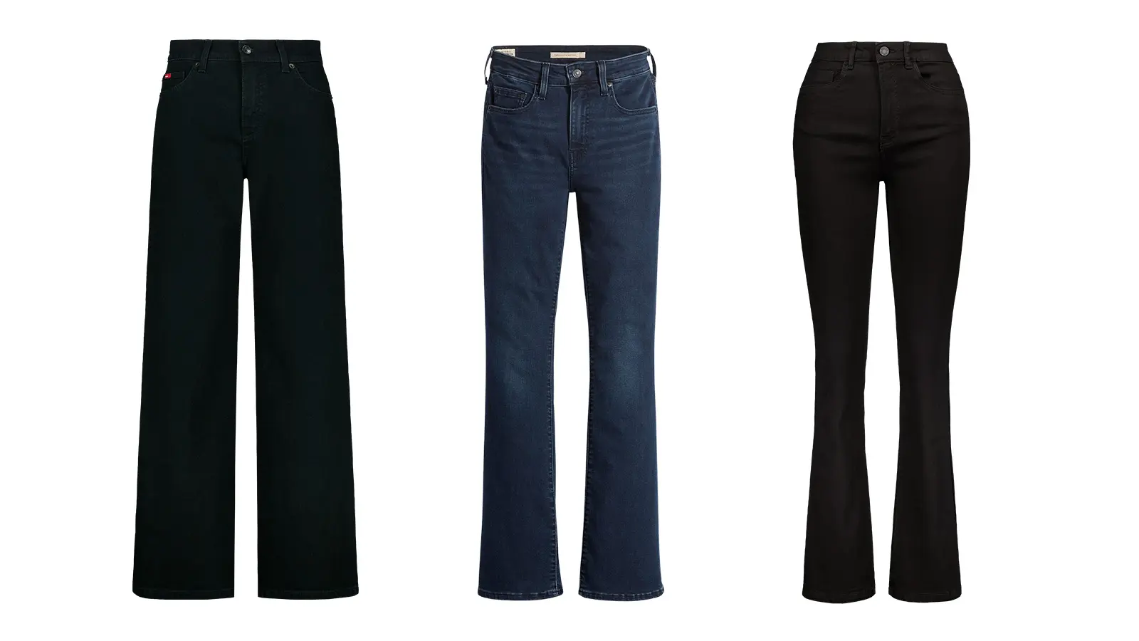 Erilaisia farkkuja omenavartalolle