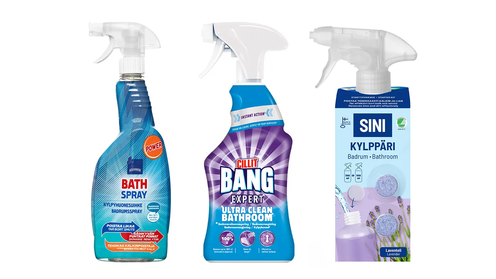 Kylpyhuoneen pesuaineita