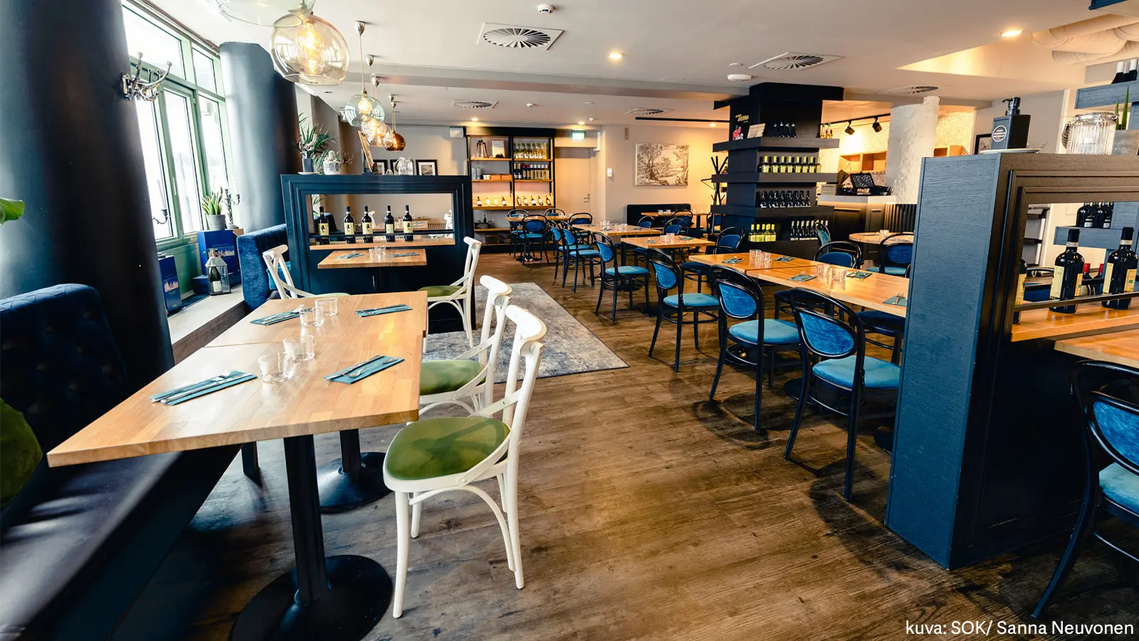 Ravintola Perlinan ruokasali.