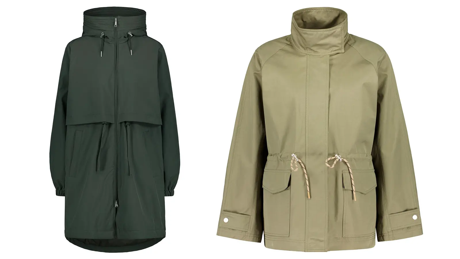 Kaksi korkeakauluksista takkia