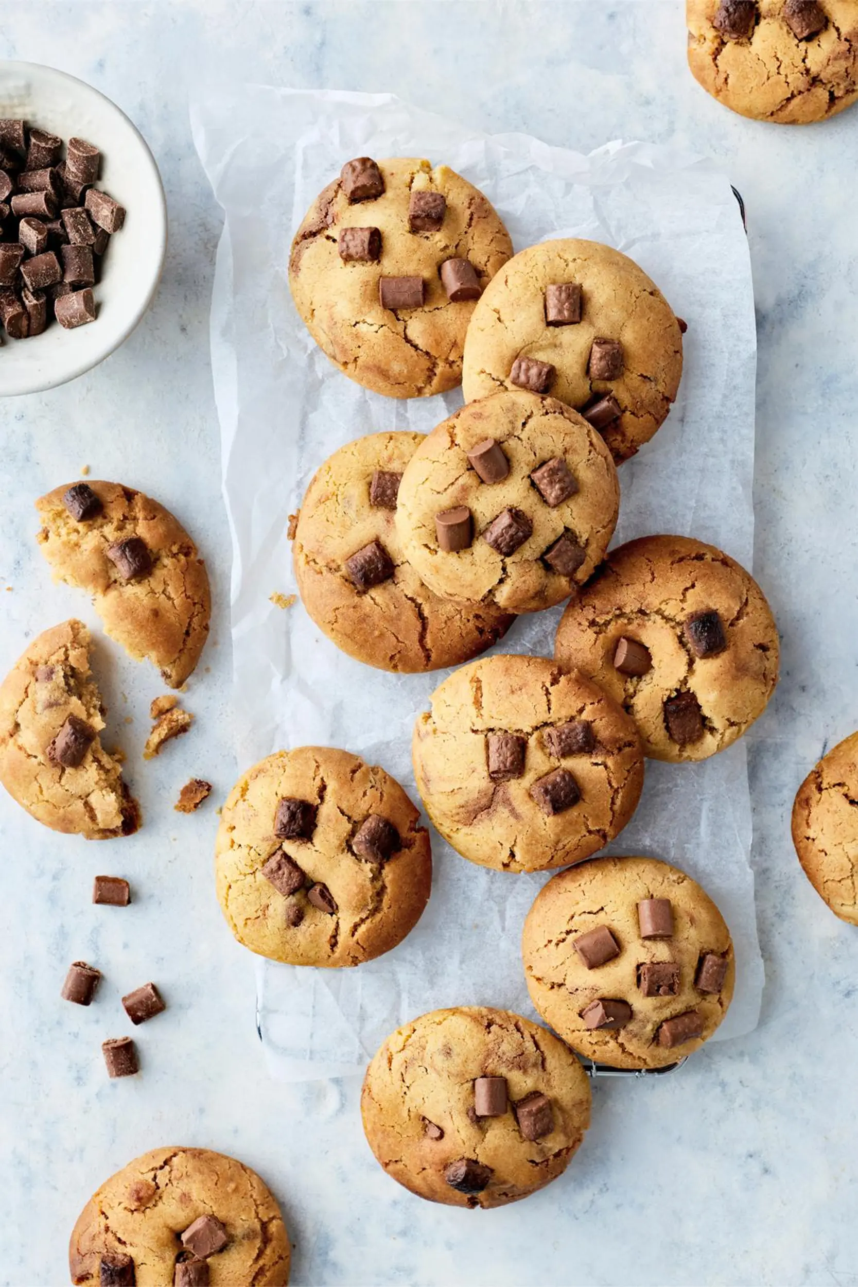 Pehmeät suklaahippukeksit