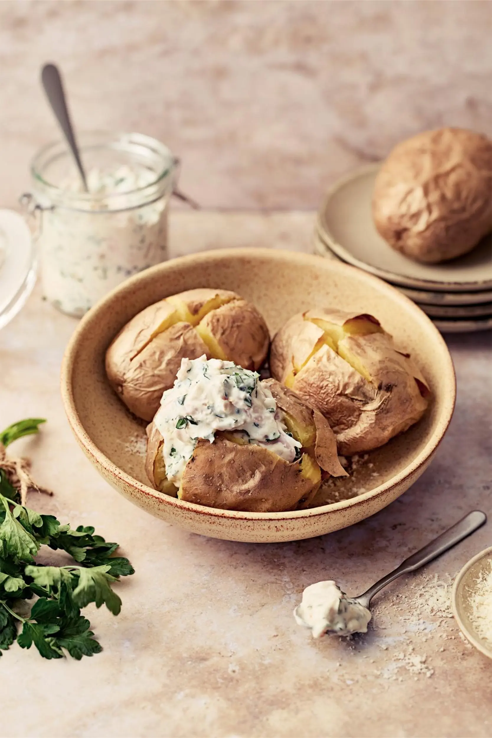 Uuniperunat ja kanatäyte