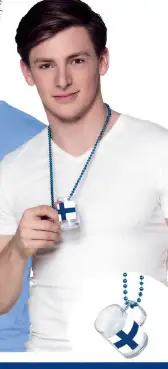 Shottilasi kaulanauhassa Suomen lippu - 2