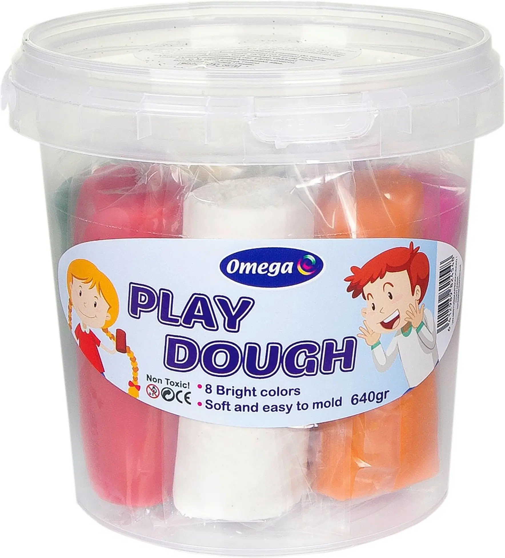 Omega Omega muovailuvahasanko 8 x 80 g, perusvärit