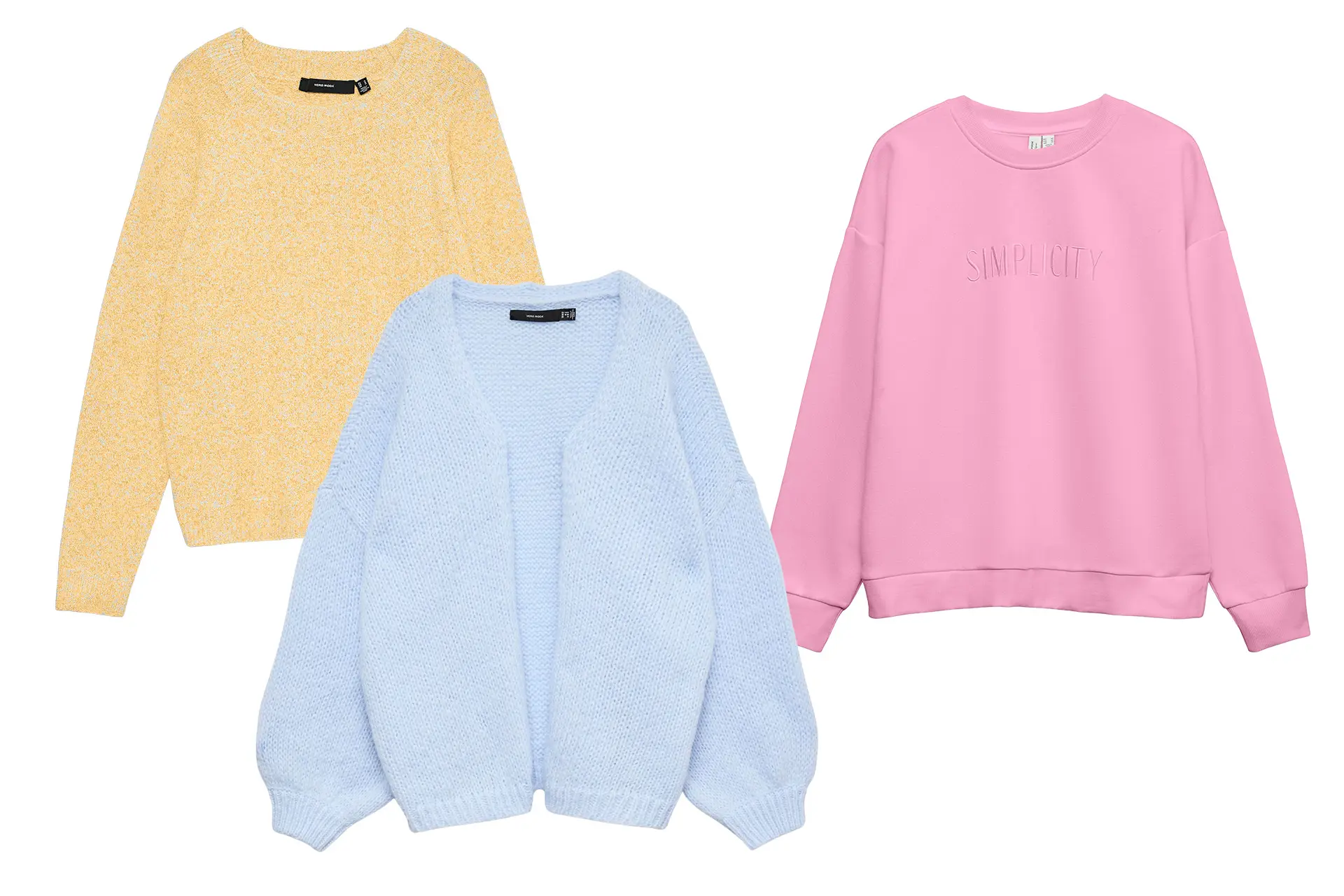 Pastellisävyisiä neuleita