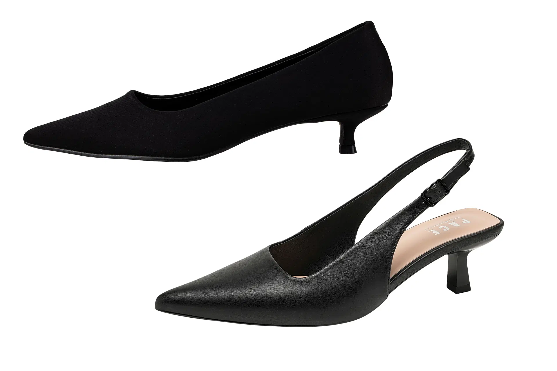 Kahdet matalat korkokenkät