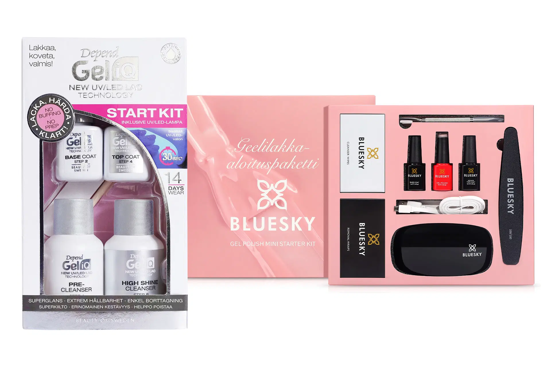 Kaksi geelikynsien aloituspakkausta