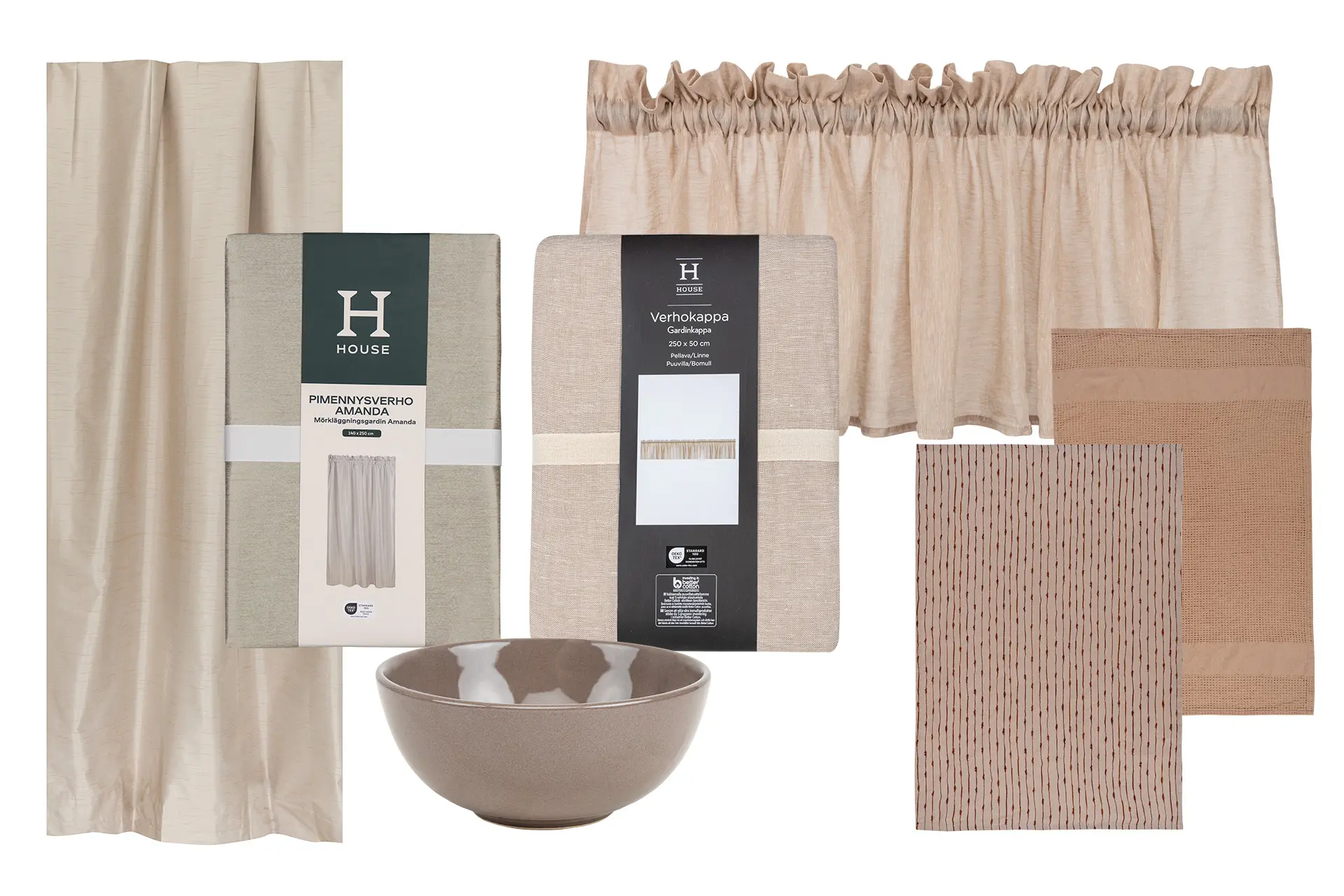 Ruskeita sisustusesineitä