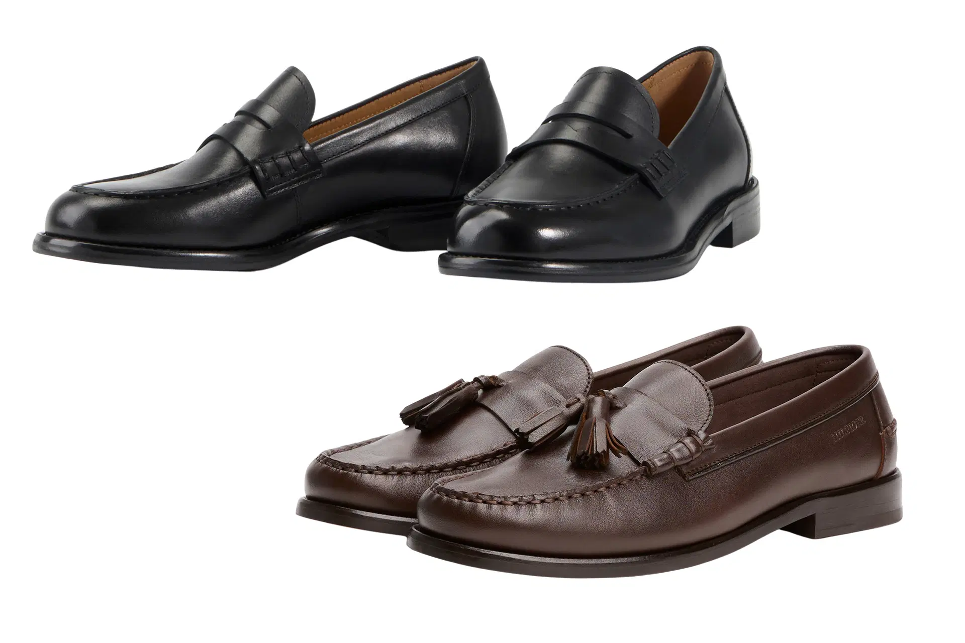 Kahdet nahkaiset loaferit