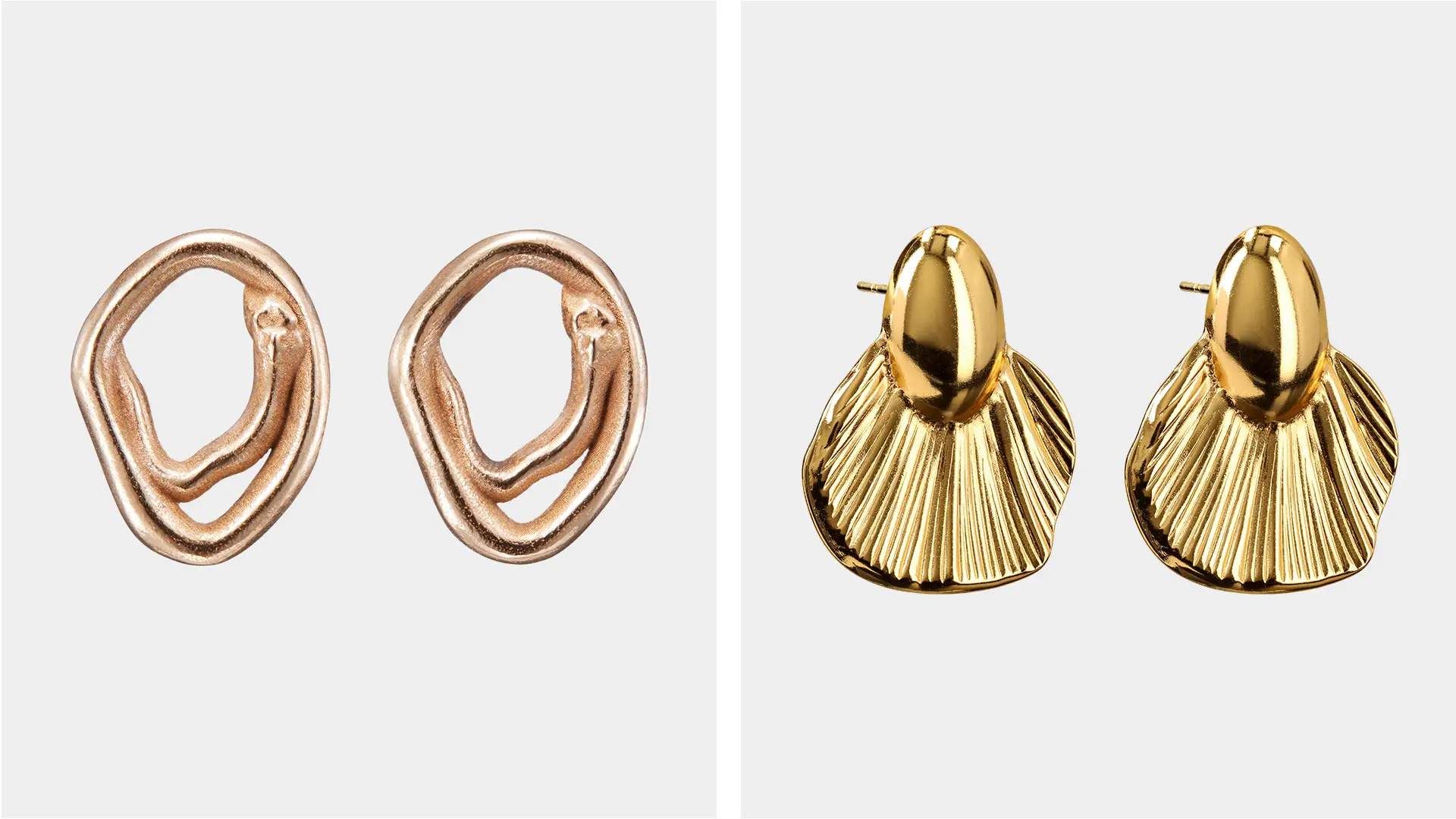 Kuvassa kahdet isot korvakorut.