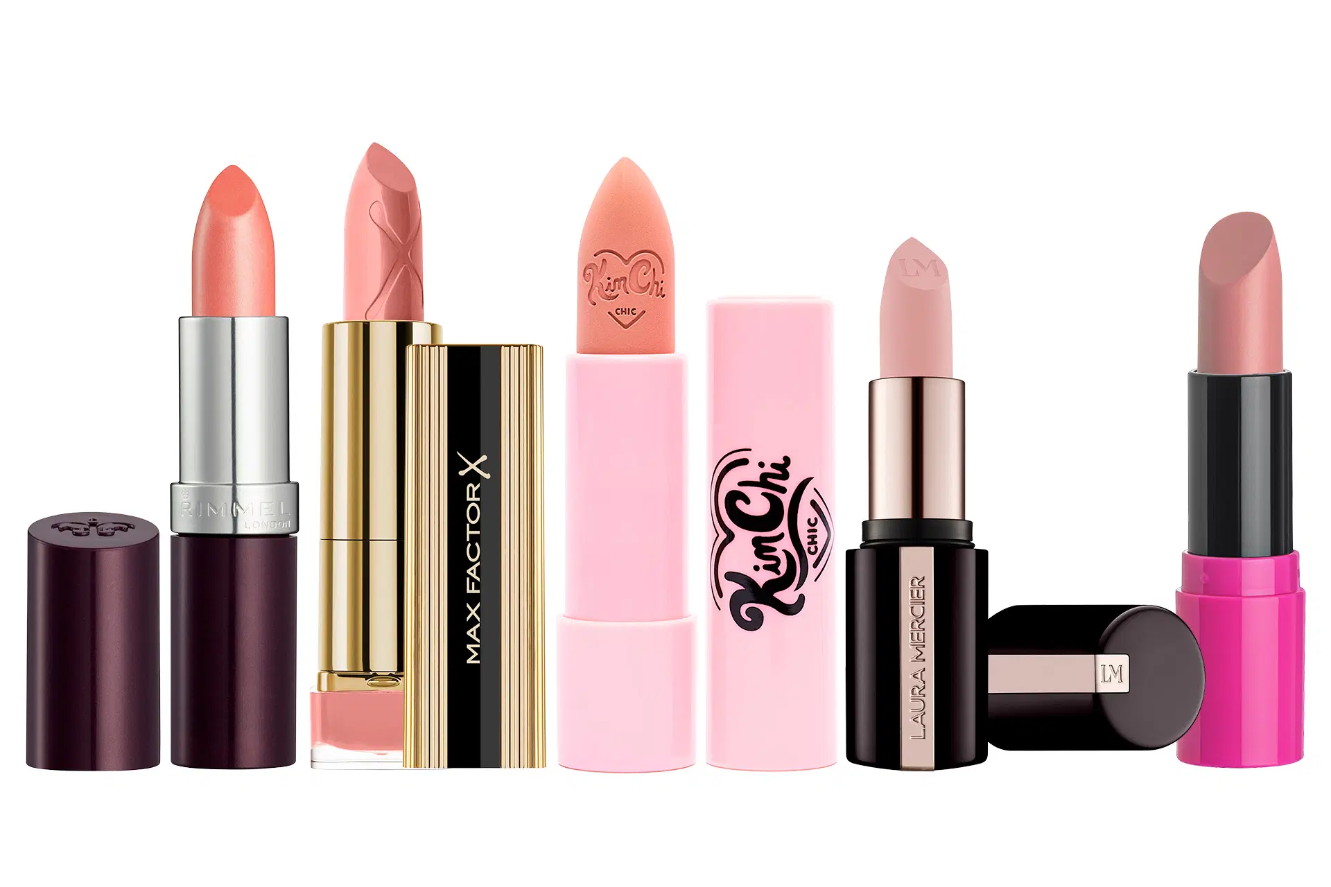 Eri sävyisiä nude-huulipunia