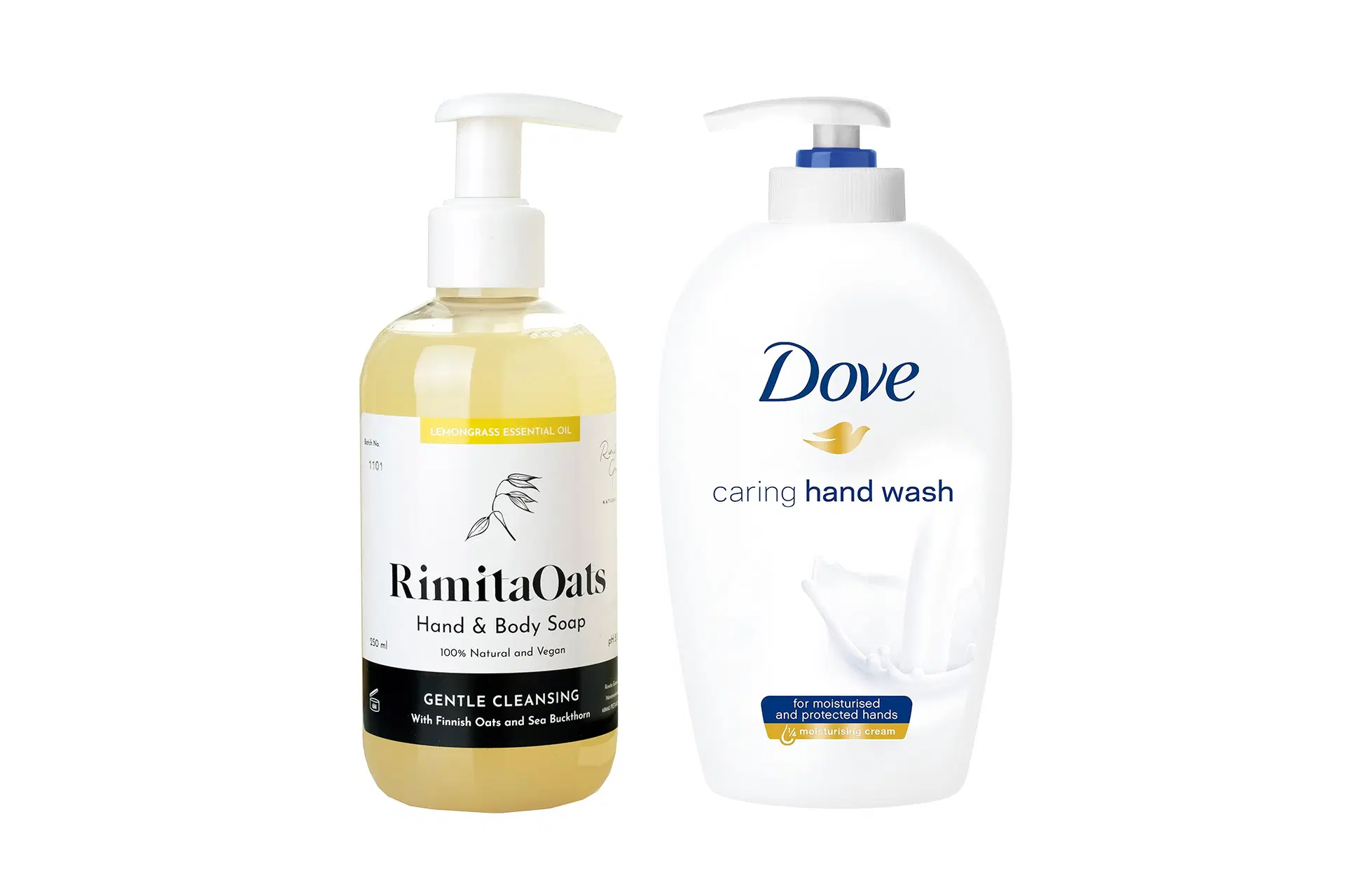 Kaksi kosteuttavaa käsisaippuaa