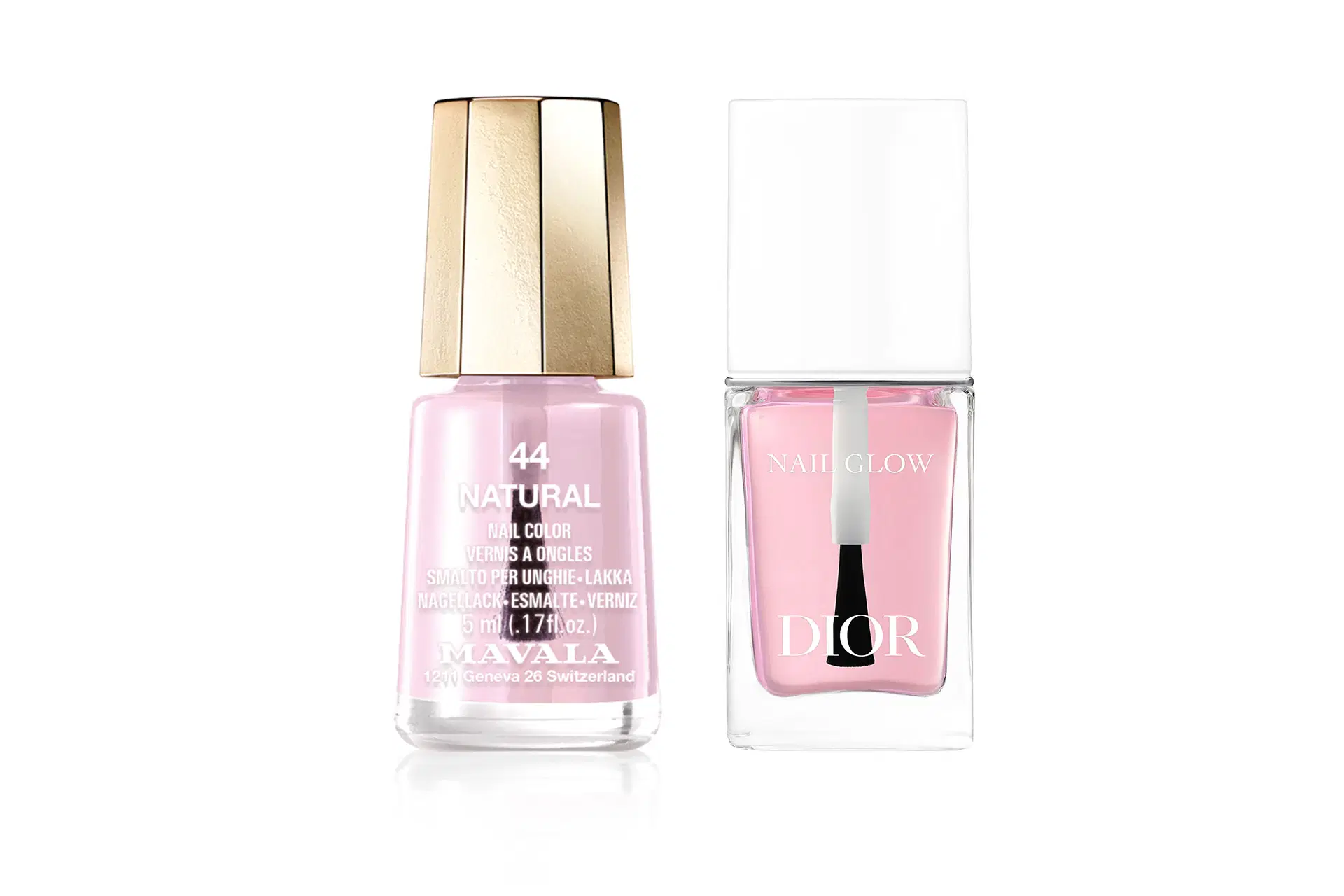 Kaksi läpikuultavaa kynsilakkaa