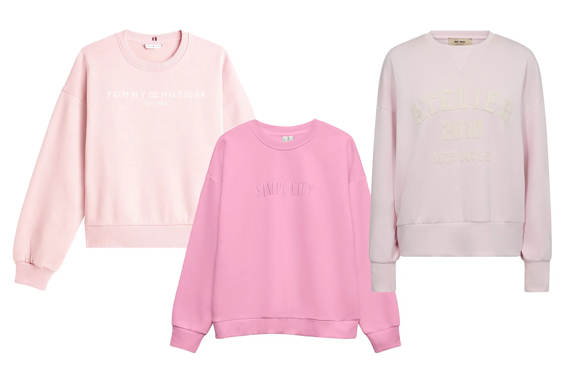 Kolme college-paitaa.