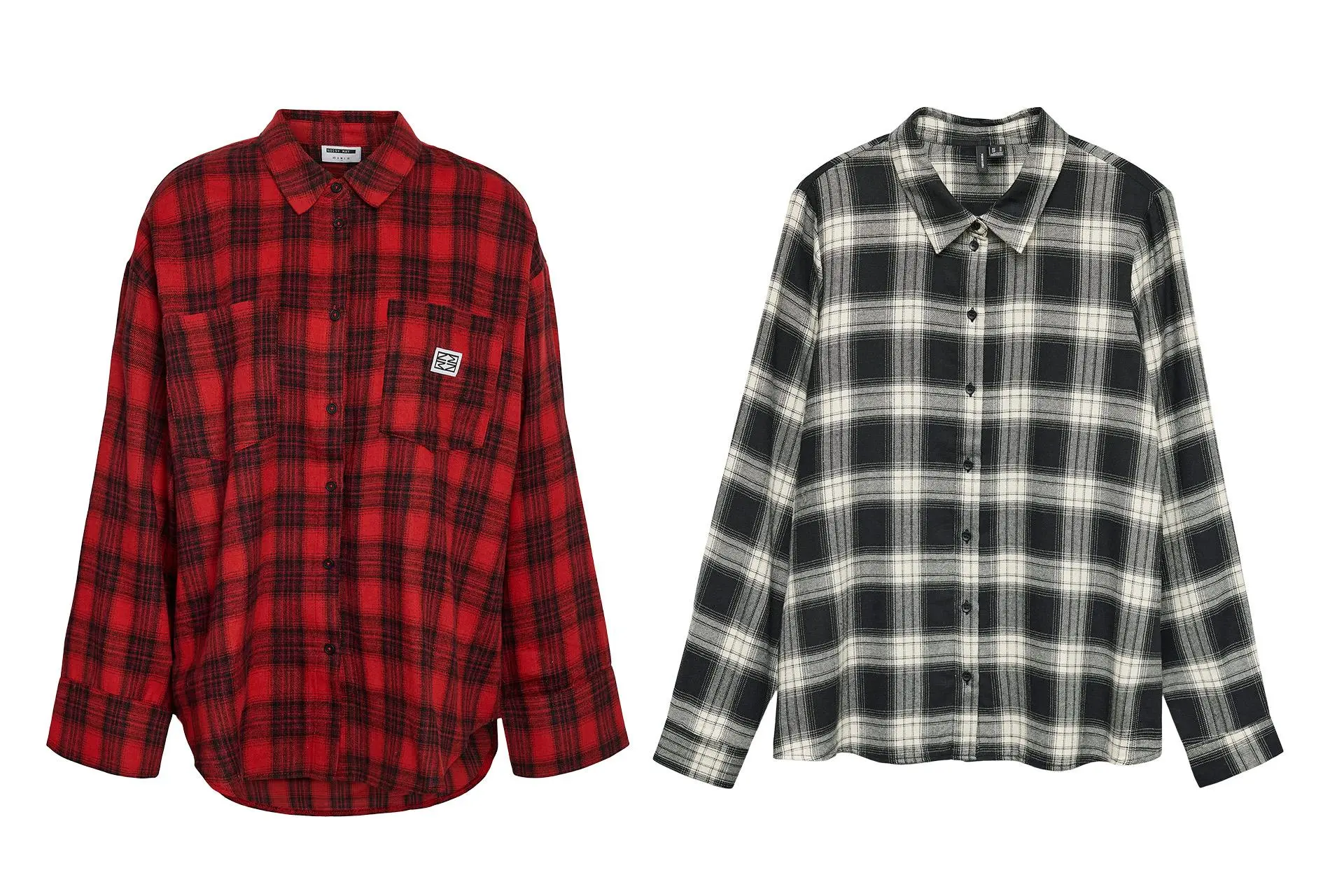 Kaksi ruutupaitaa rinnakkain.