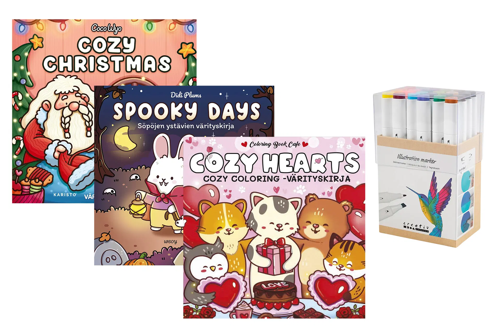 Värityskirjoja ja tussit