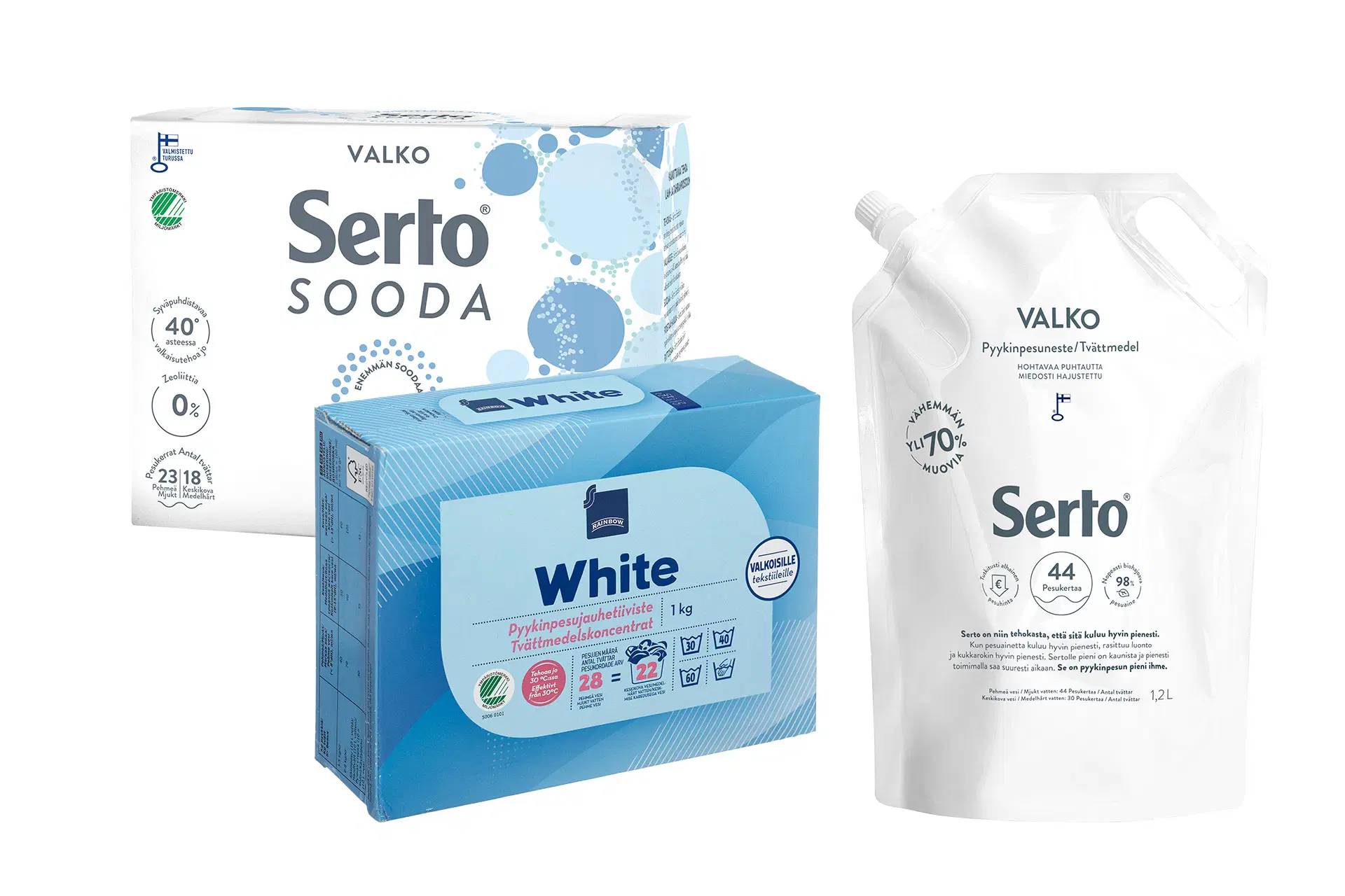 Pesuaineita valkopyykille