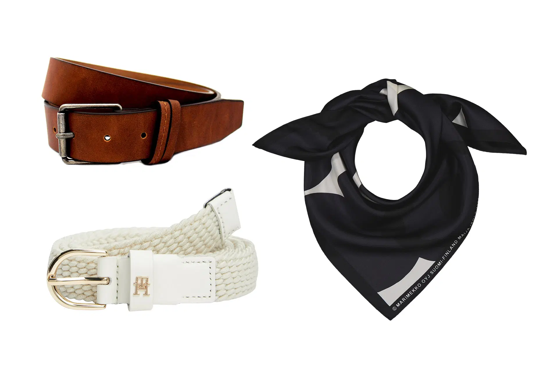 Kaksi vyötä ja huivi