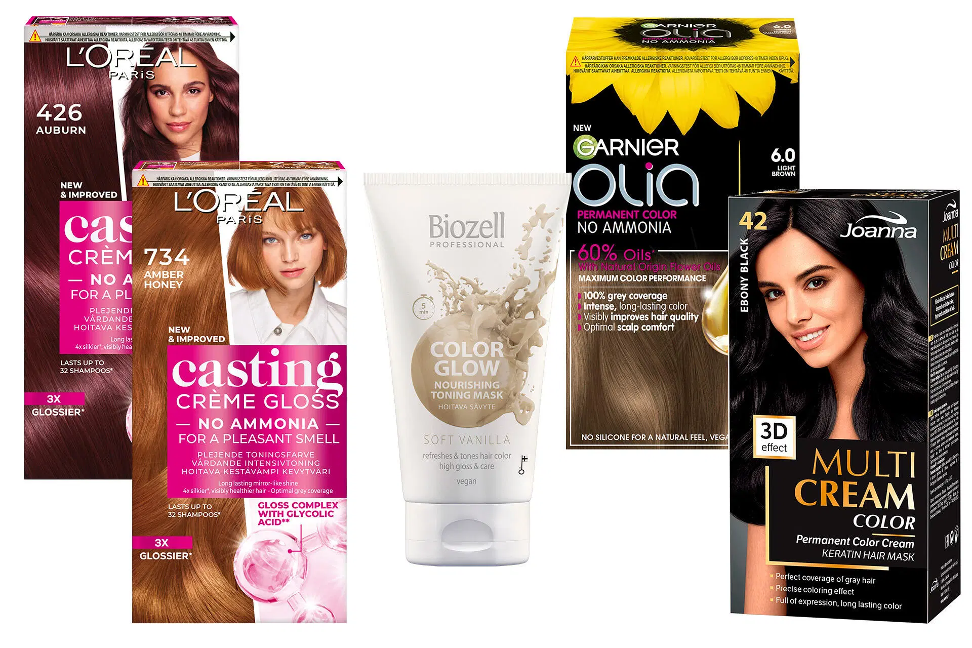 Erilaisia hiusvärejä