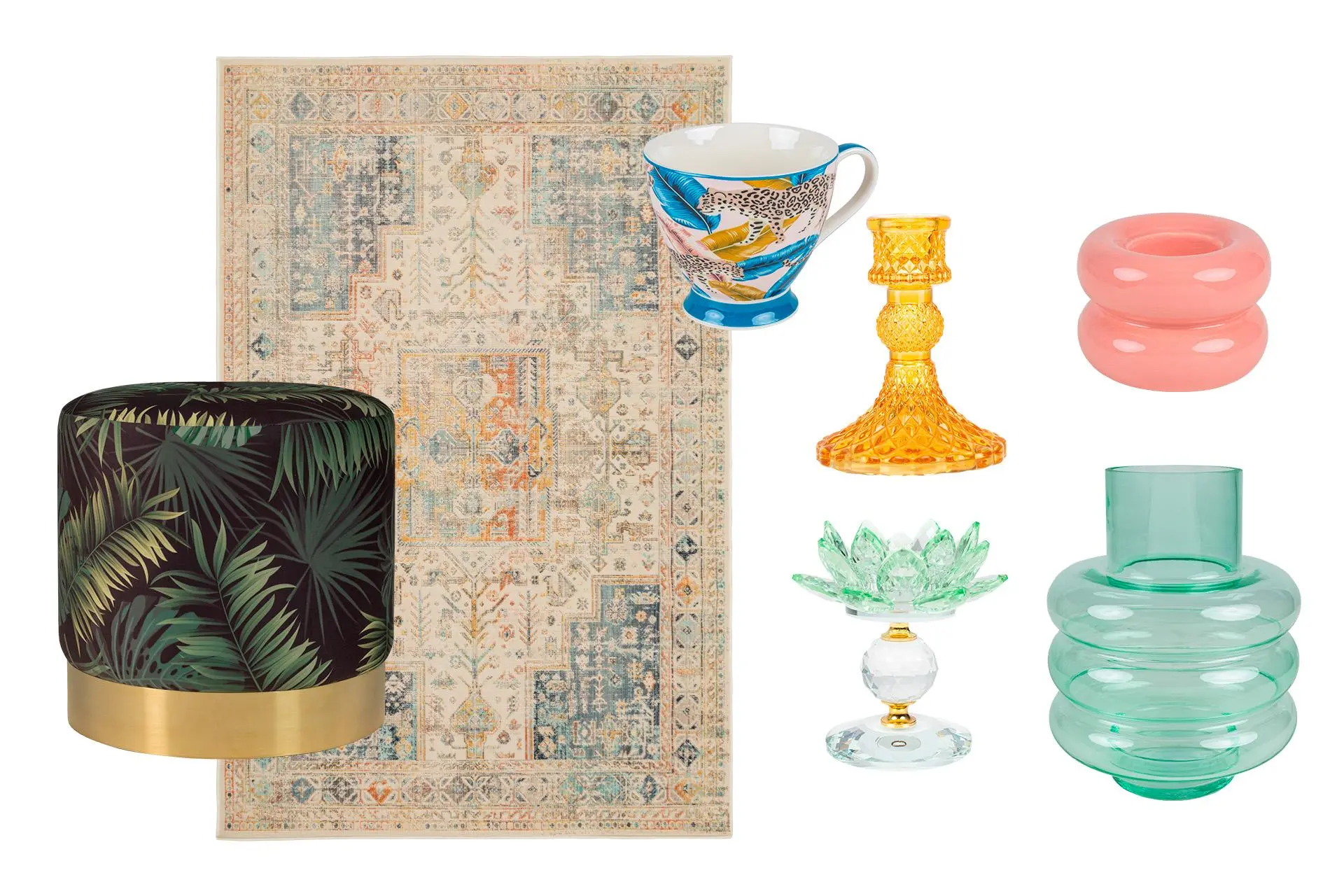 Värikkäitä sisustusesineitä