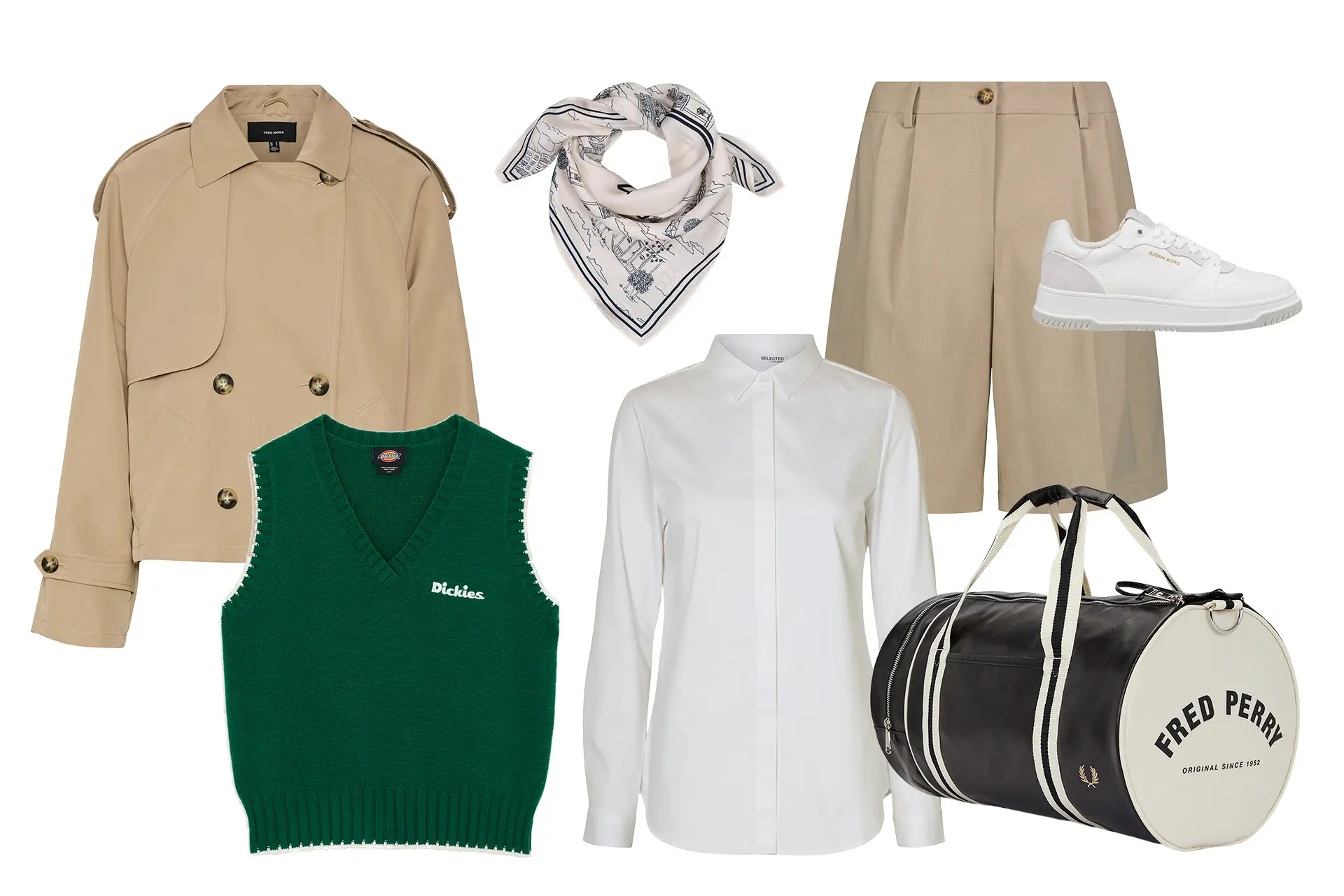 Preppy-tyylisiä vaatteita.