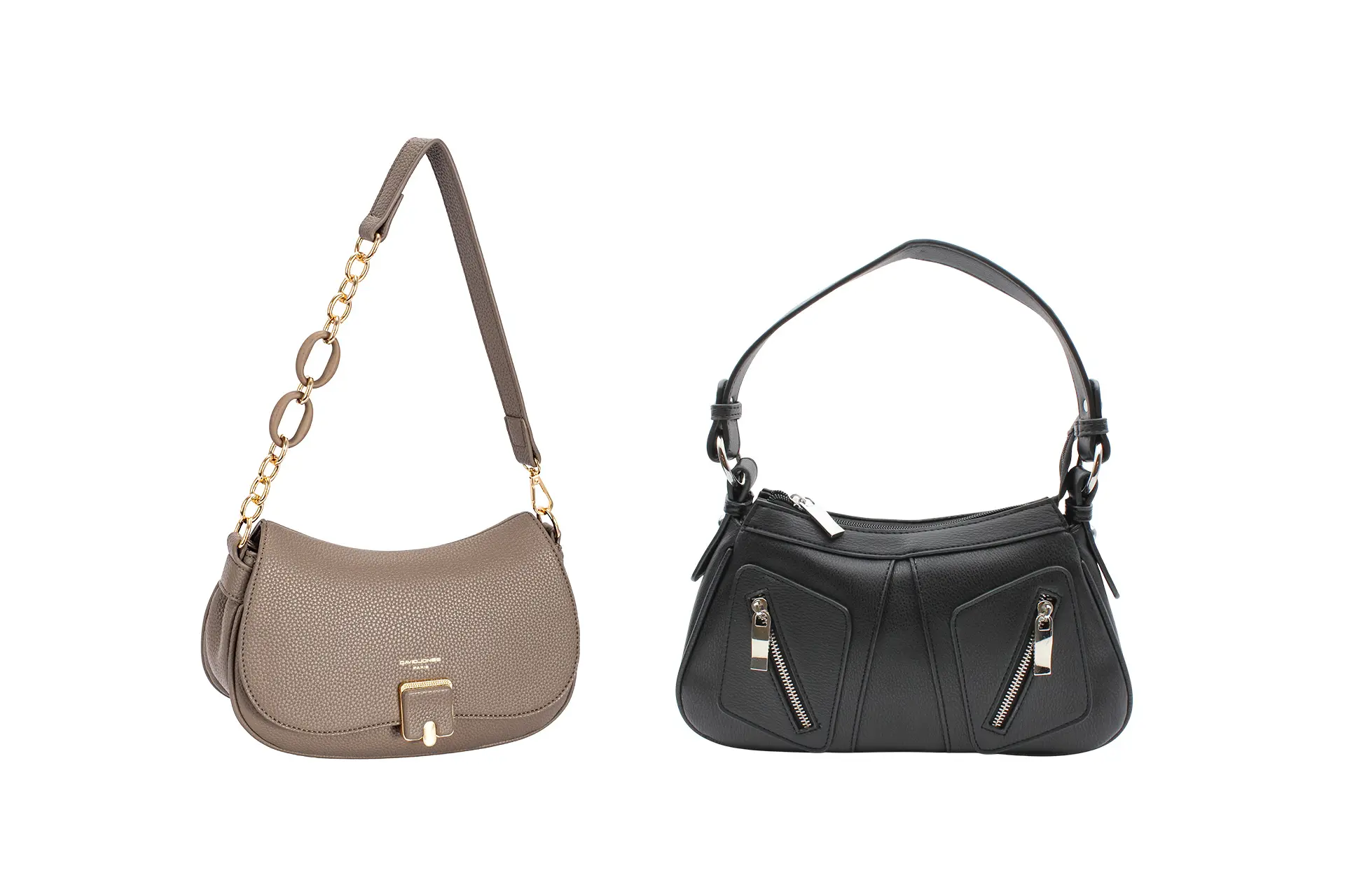 Kaksi lyhythihnaista laukkua