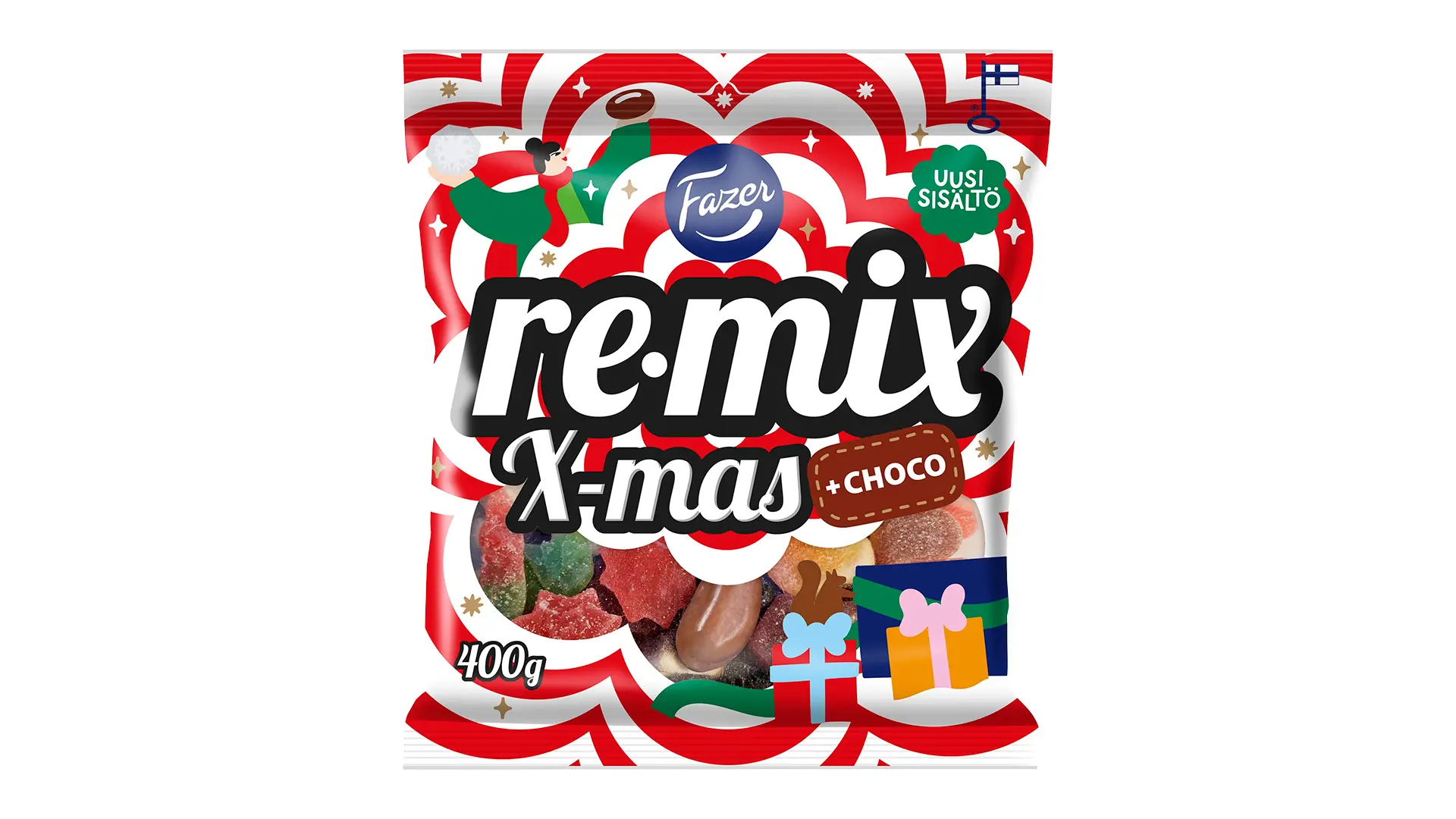 Fazer Remix xmas + choco -karkkipussi