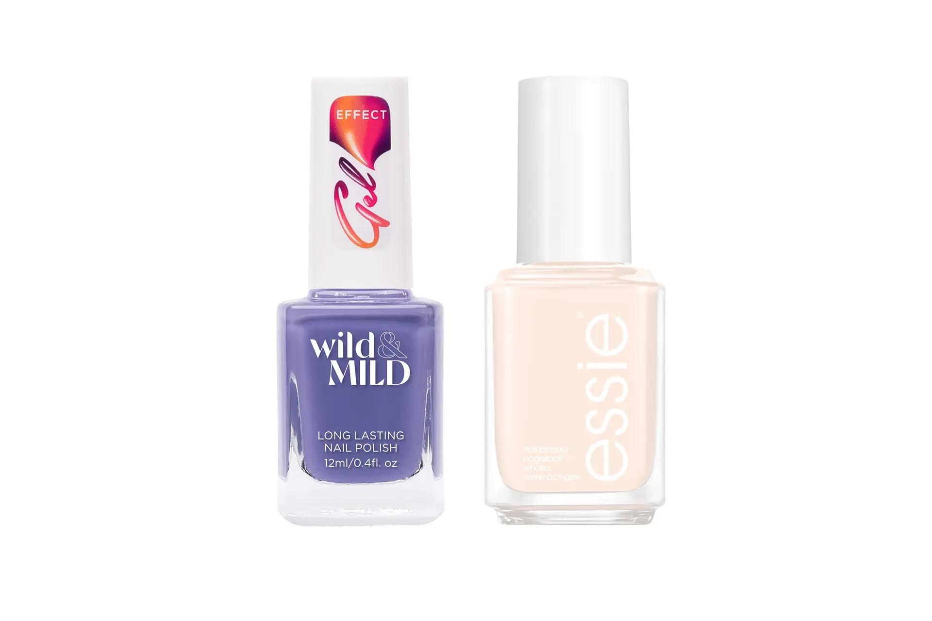 Lila kynsilakka ja nude kynsilakka