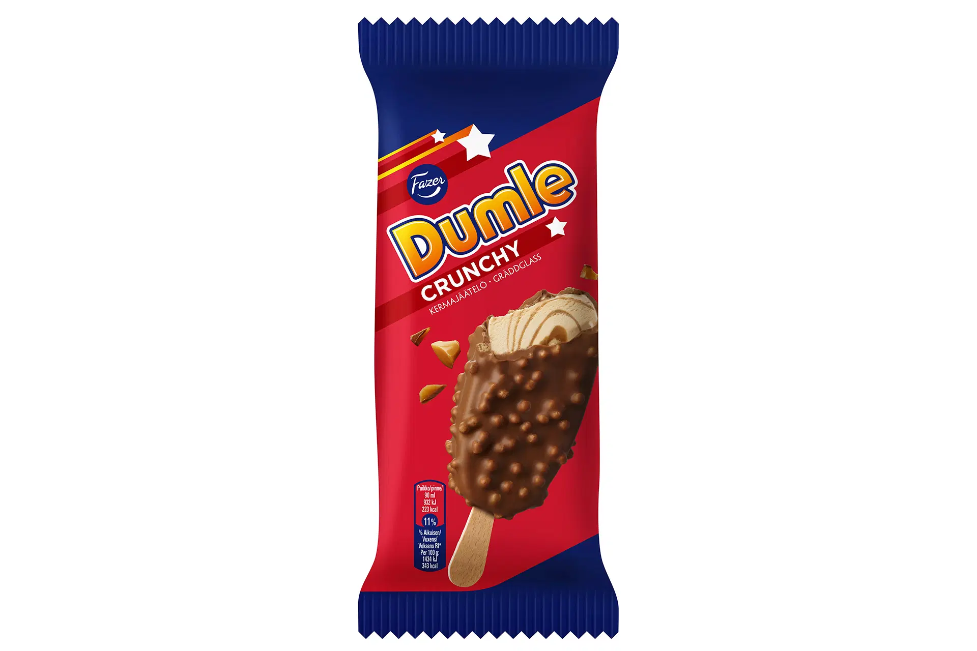 Fazer Dumle Crunchy kermajäätelöpuikko