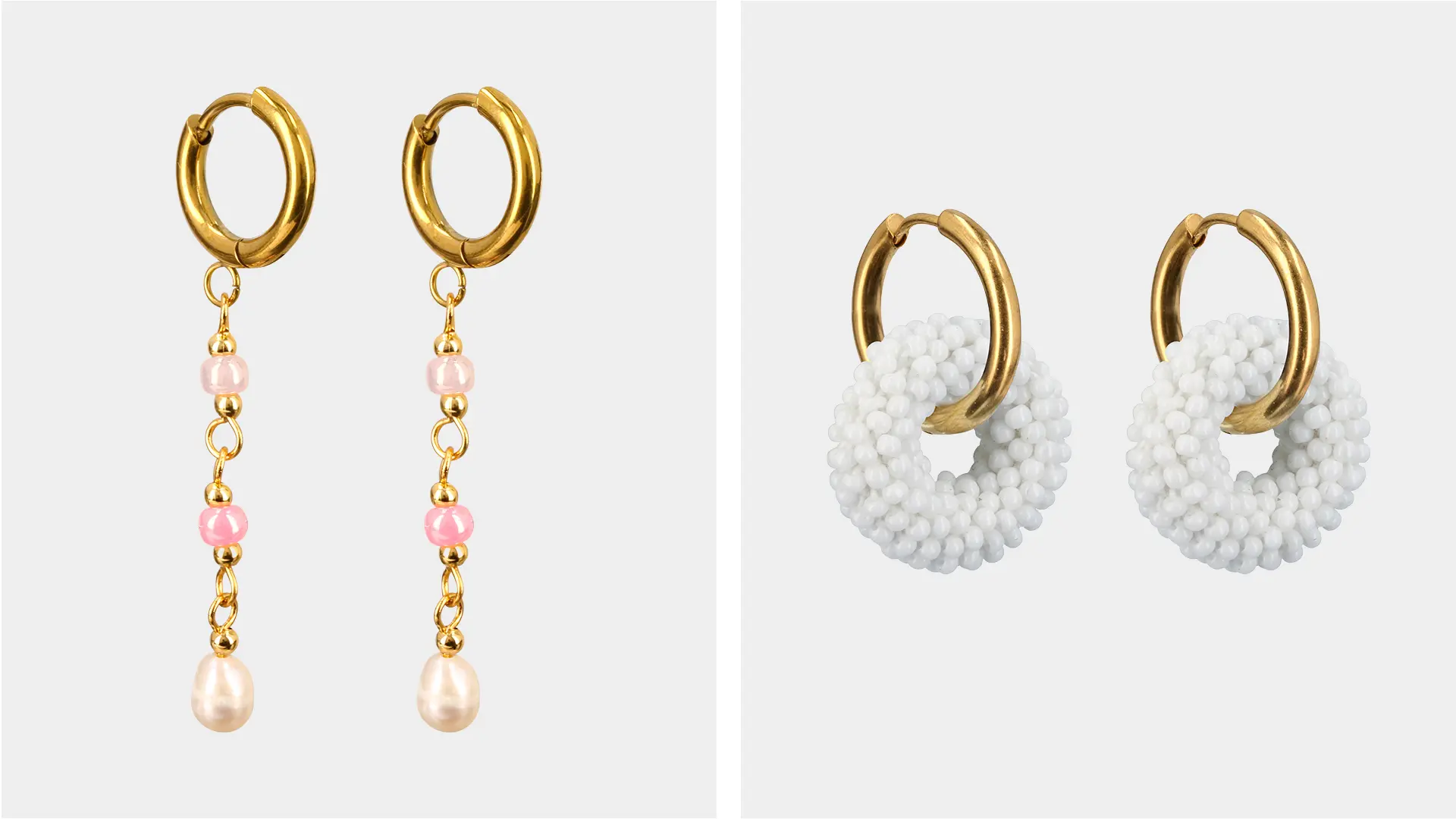 Kuvassa kahdet helmikorvakorut.