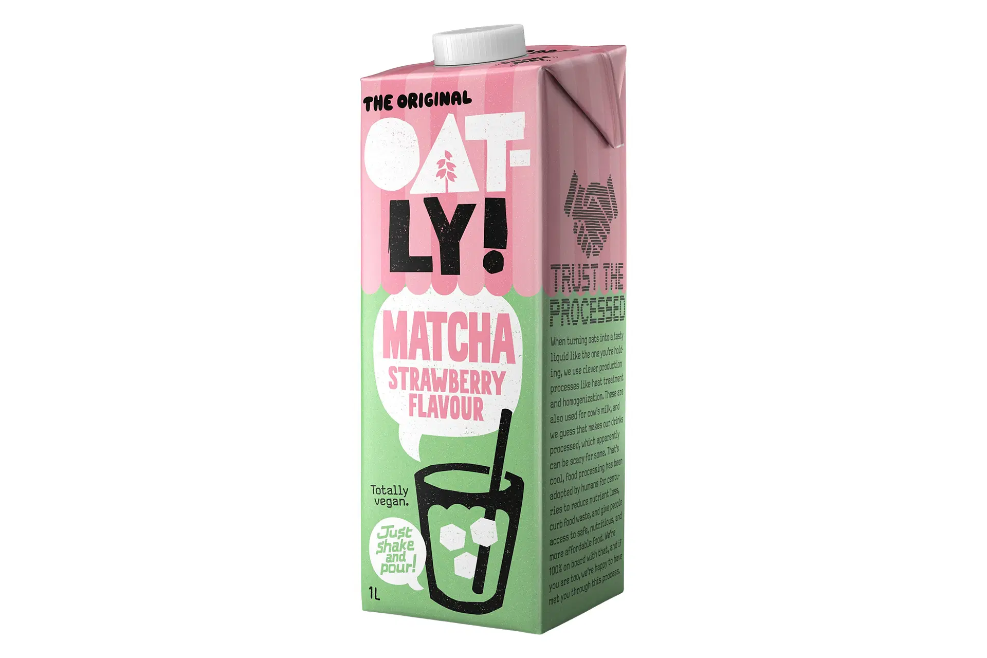 Oatly Matcha Mansikan maku Kaurajuoma