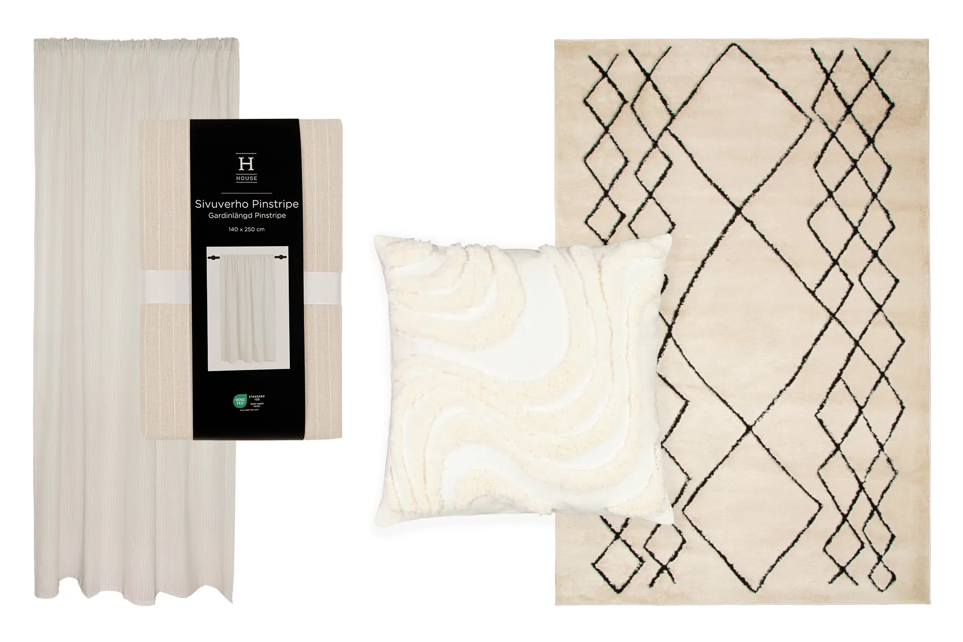 Valkoisia sisustusesineitä