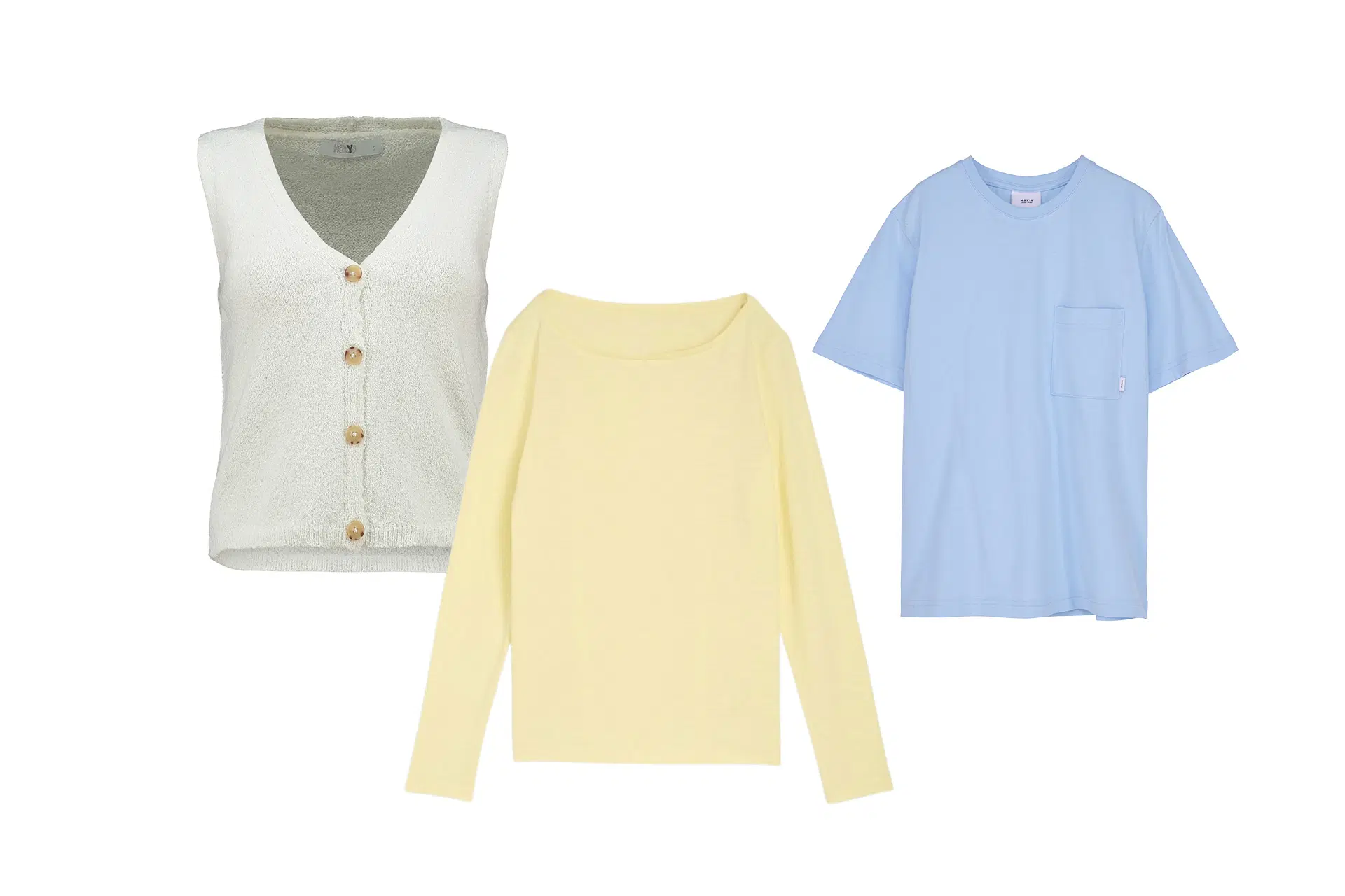 Erilaisia t-paitoja.