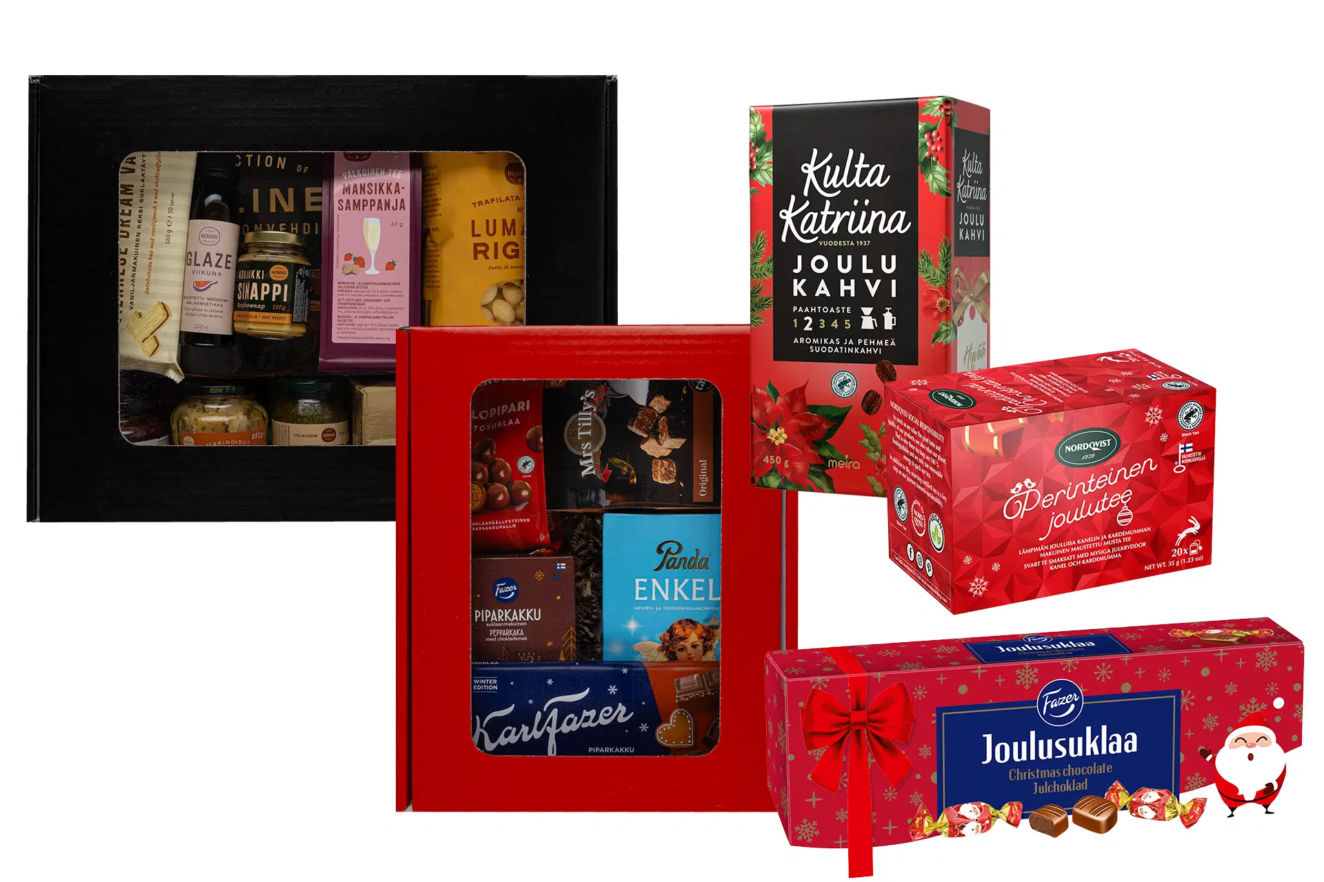 Joulun herkkukoriin tuotteita