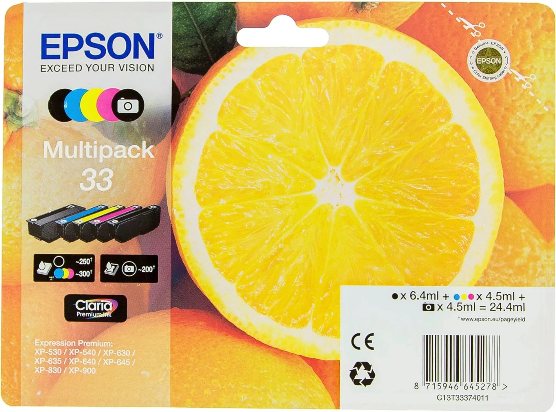 Epson 33 Multipack mustepatruuna 5 väriä