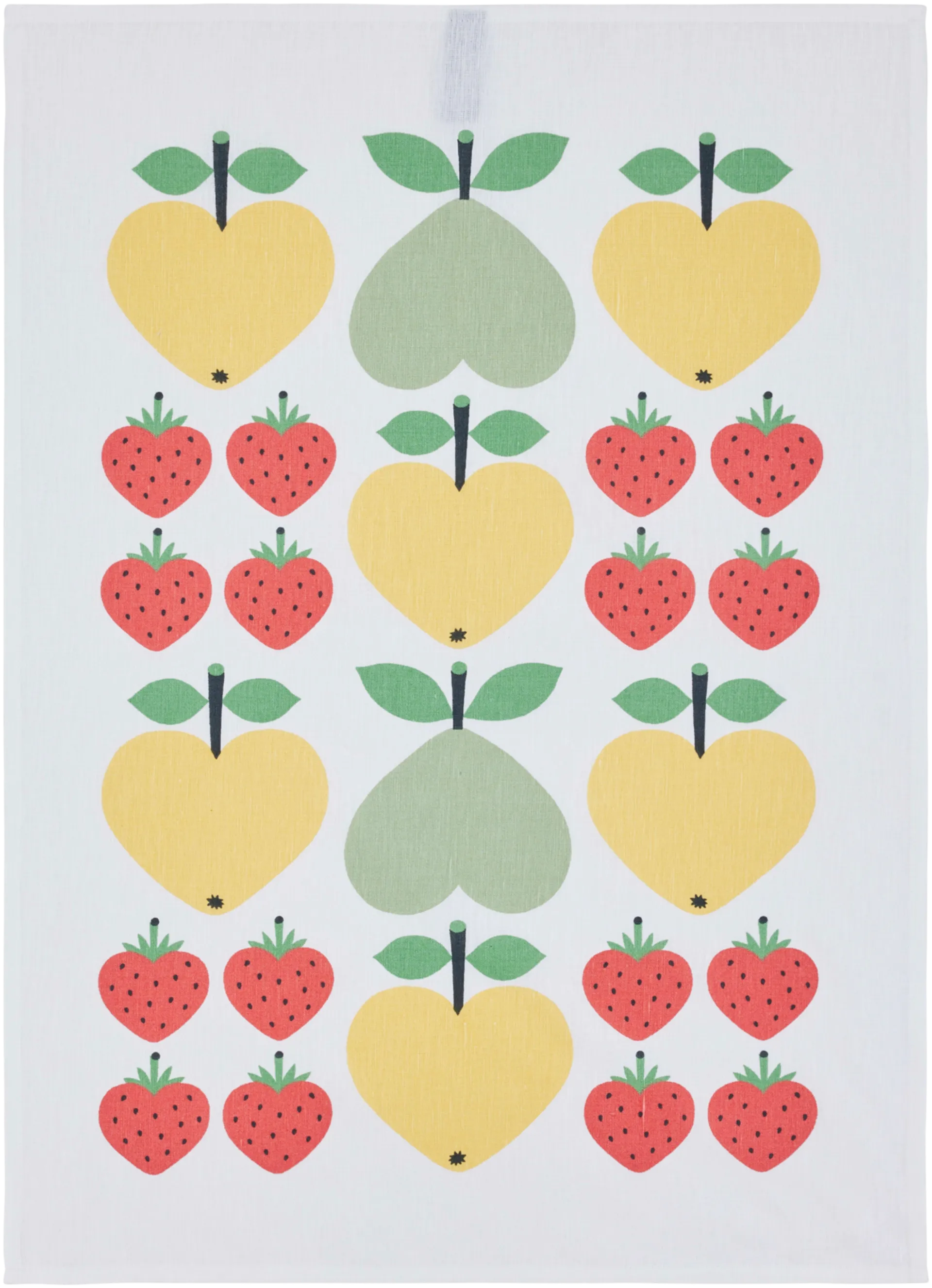 Finlayson keittiöpyyhe Sydänhedelmät 2 kpl 50x70 cm, valko-vihreä-keltainen - 2