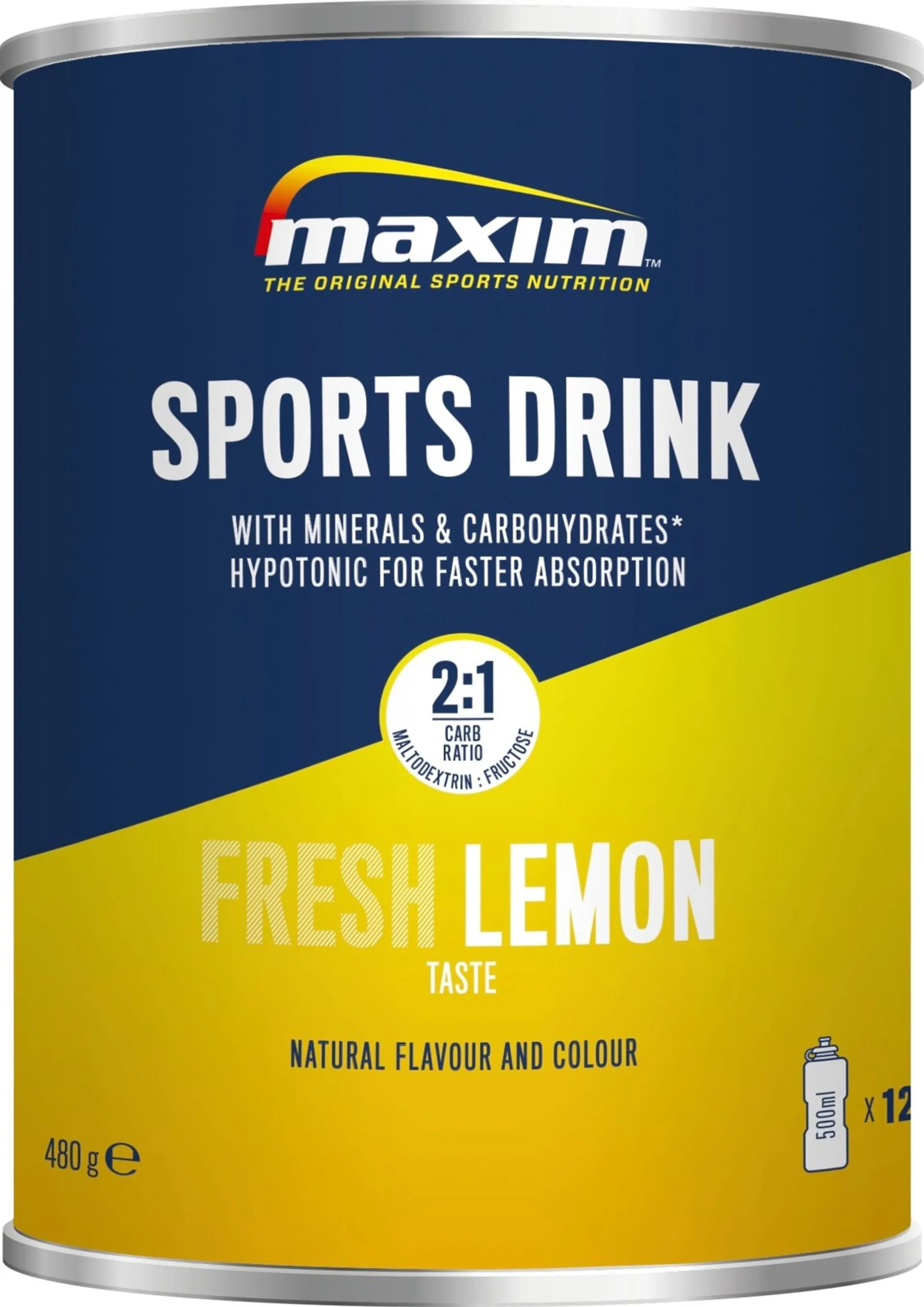 Maxim Sports Drink Fresh Lemon sitruunanmakuinen urheilujuomajauhe 480g
