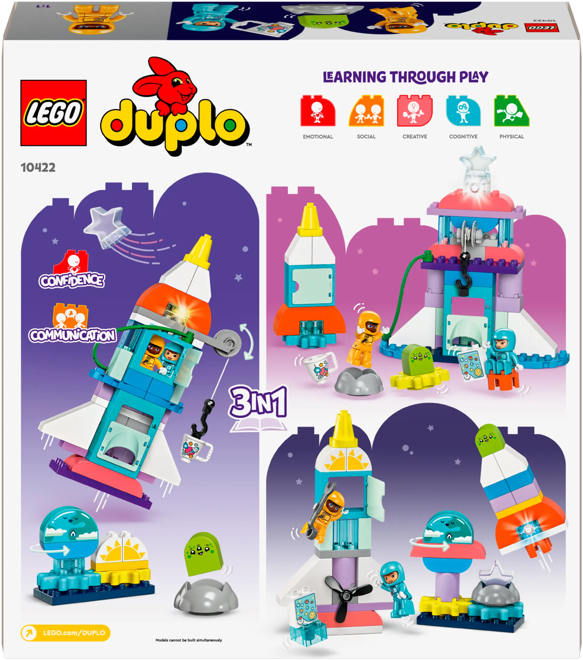 LEGO DUPLO Town 10422 3-in-1-avaruussukkulaseikkailu - 3