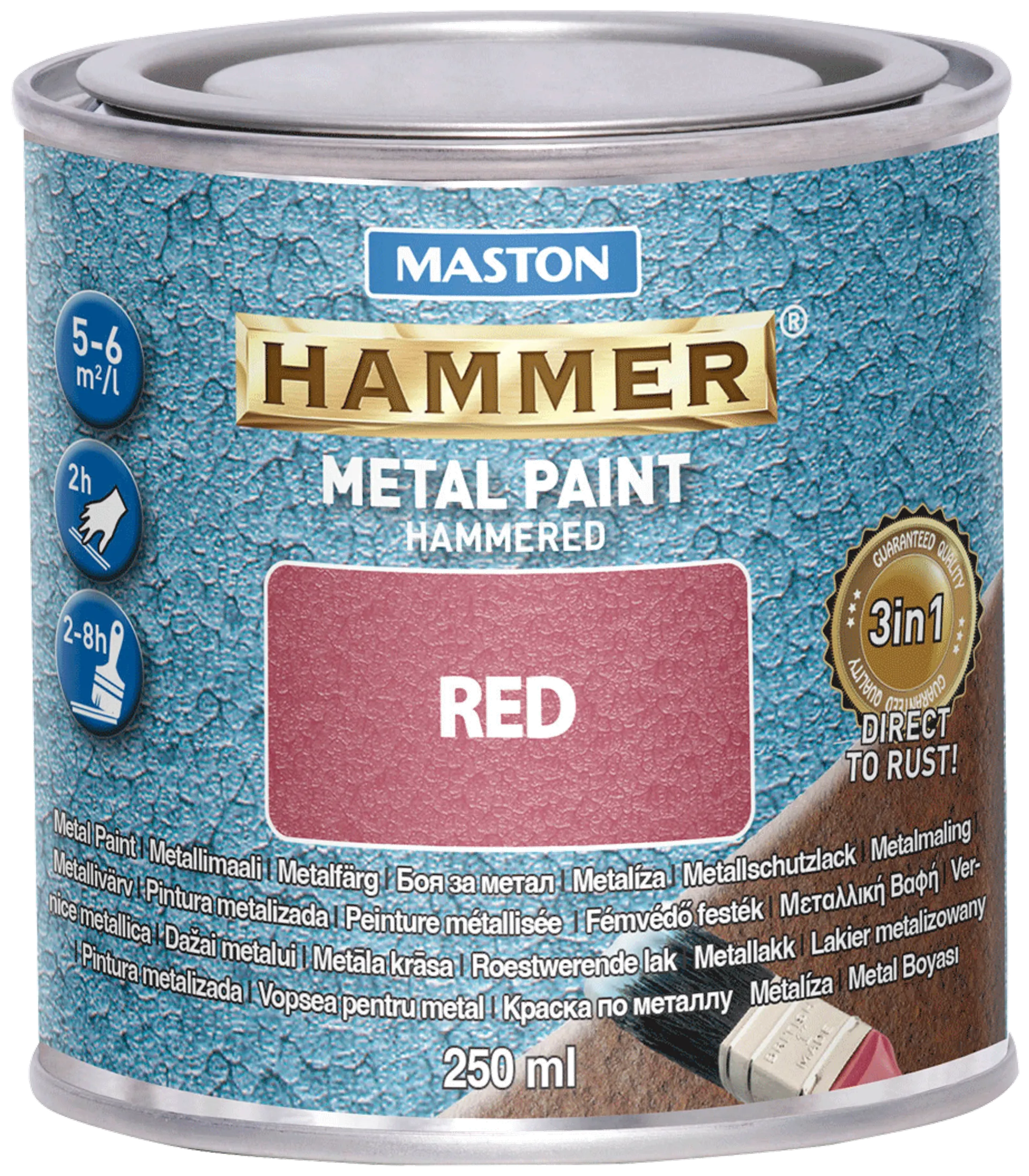 Maston metallimaali Hammer Vasaralakka punainen 250 ml - 1