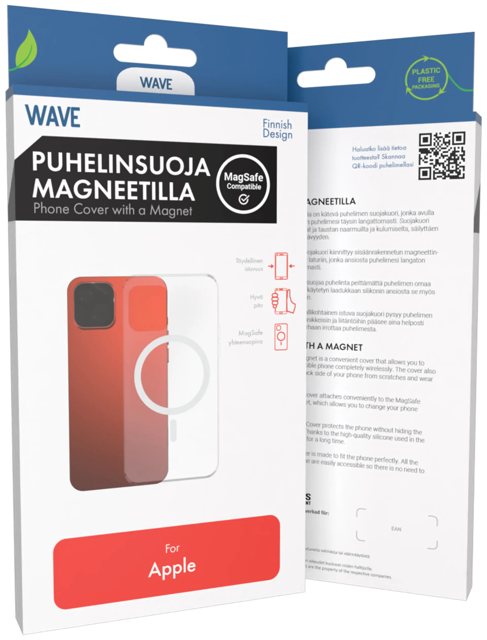 Wave MagSafe -yhteensopiva Puhelinsuoja, Apple iPhone 12 Pro / Apple iPhone 12, Kirkas - 1