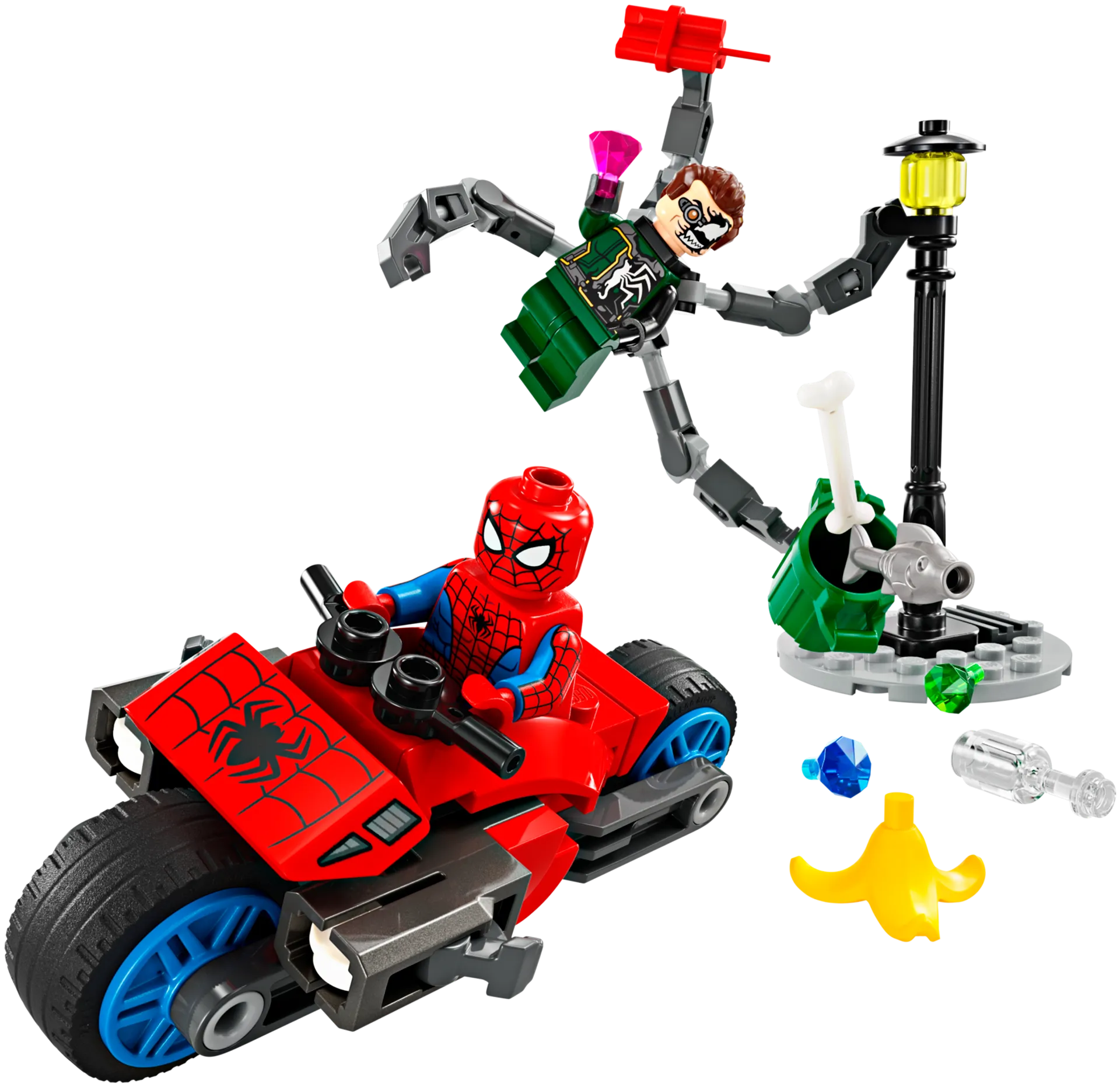 LEGO Super Heroes Marvel 76275 Takaa-ajo moottoripyörällä: Spider-Man vastaan Tohtori Mustekala - 4