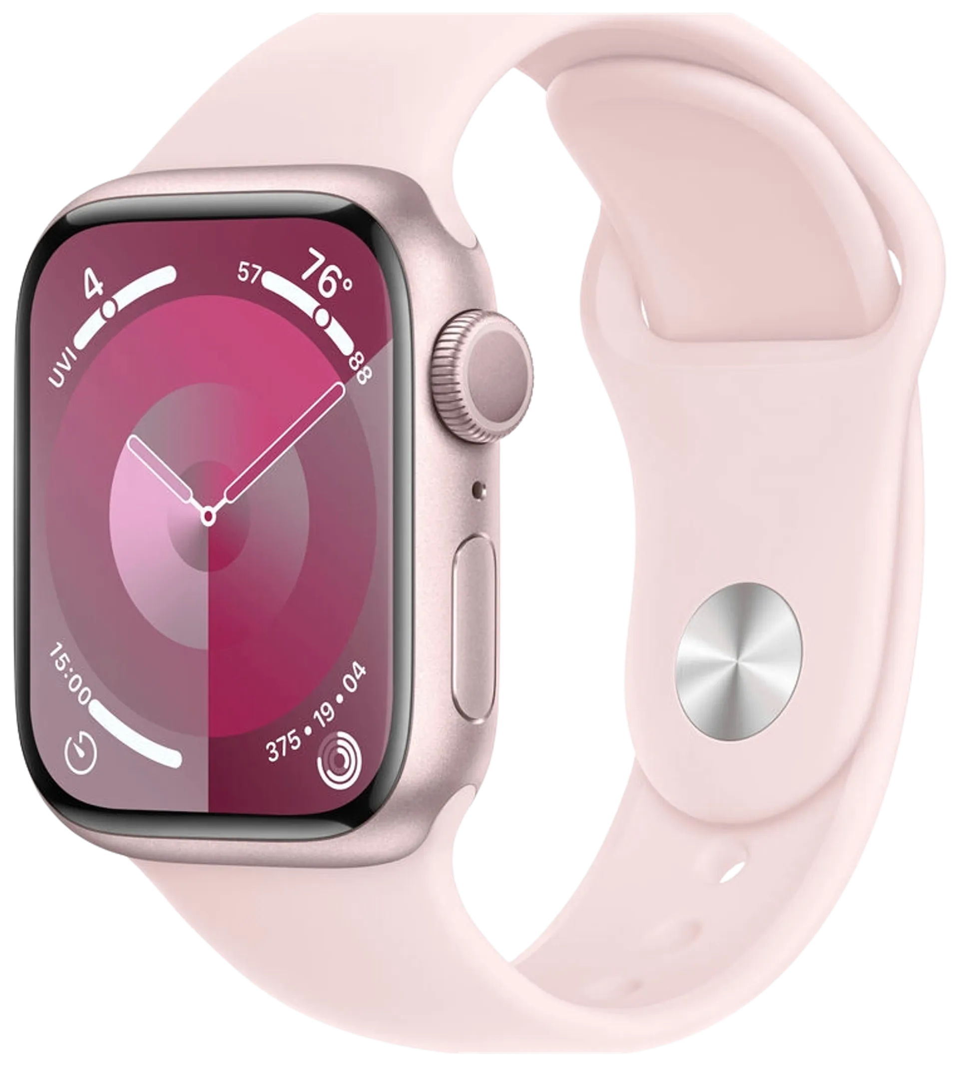 Apple watch Series 9 GPS + Cellular 41mm pinkki alumiinikotelo vaaleanpunainen urheiluranneke - S/M MRHY3KS/A